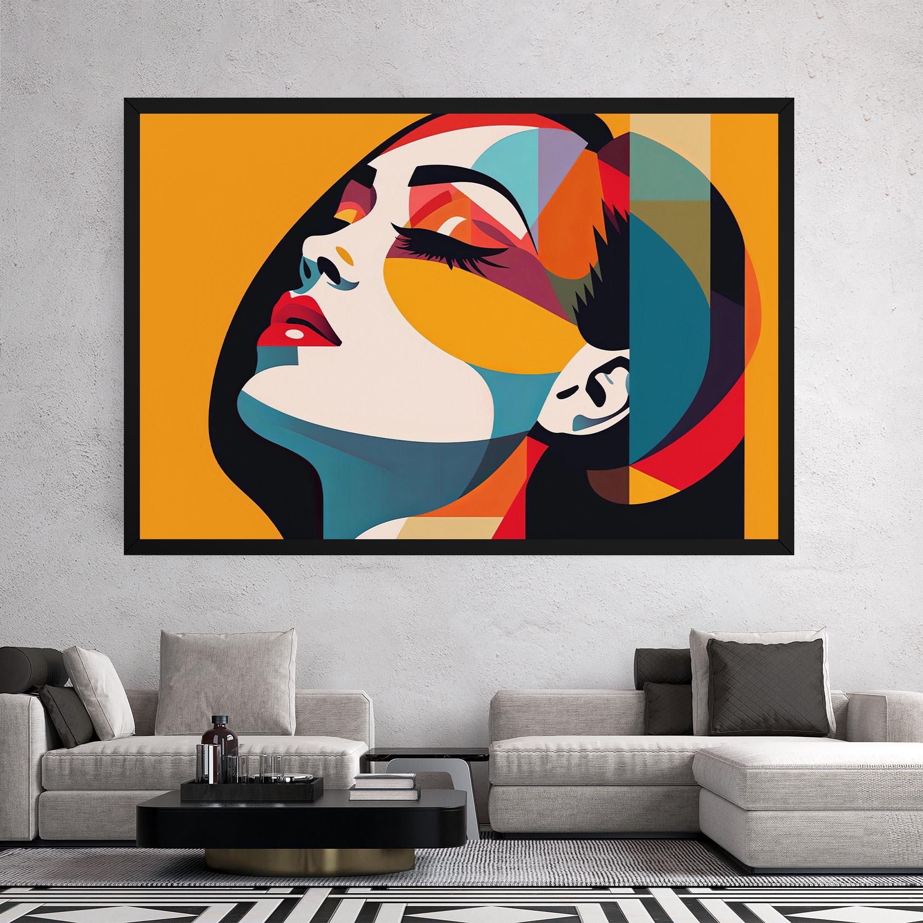 Tablou Canvas Dreamy Yellow Female mockup 2