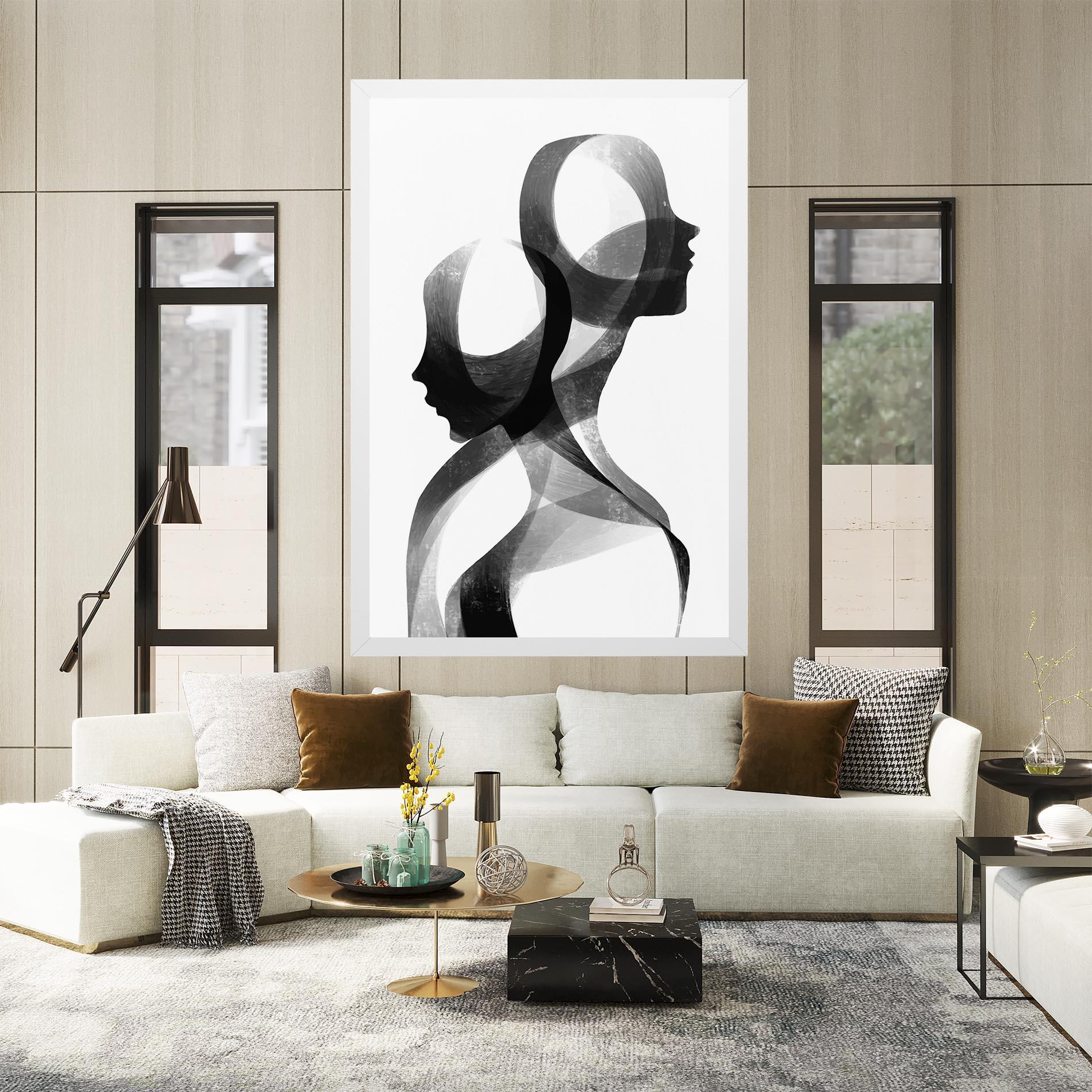 Tablou Canvas Abstract Grey Couple mockup 2