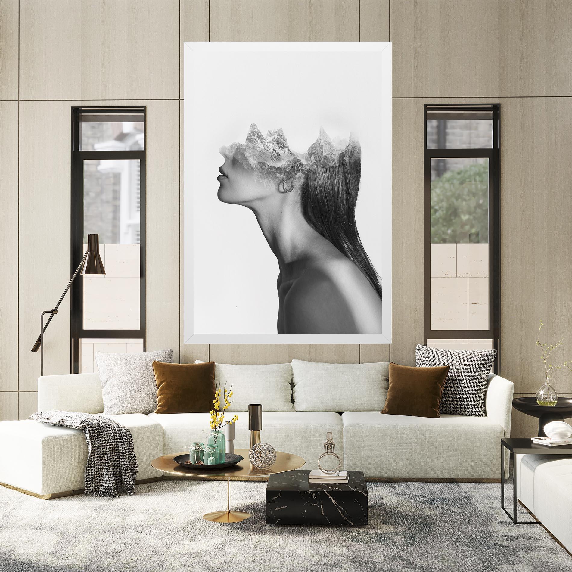 Tablou Canvas Woman Mountains View mockup 2