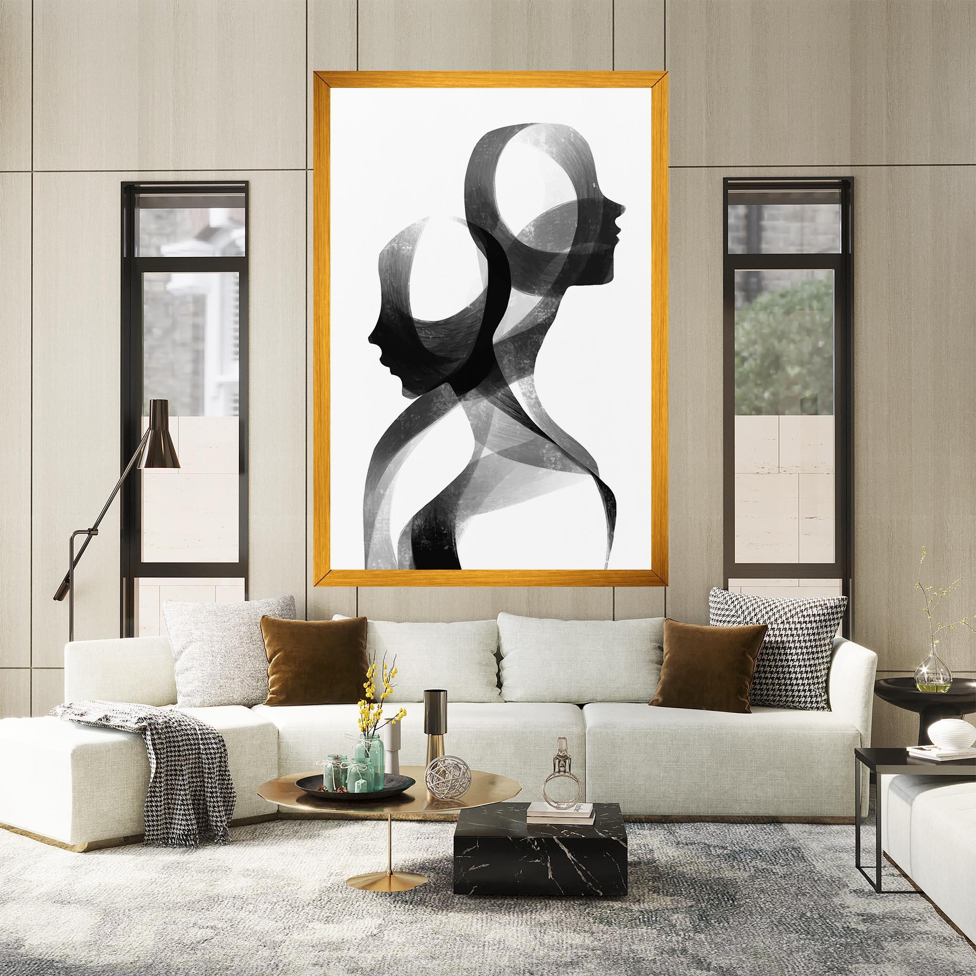 Tablou Canvas Abstract Grey Couple mockup 2