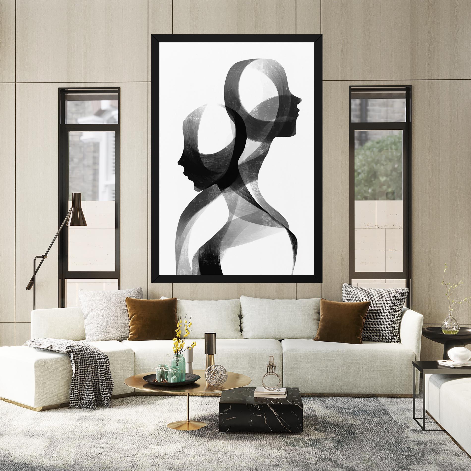 Tablou Canvas Abstract Grey Couple mockup 2