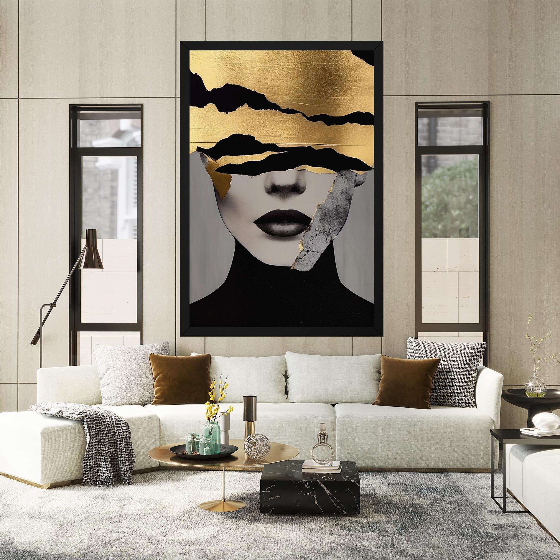 Tablou Canvas Modern Golden Paint mockup 2