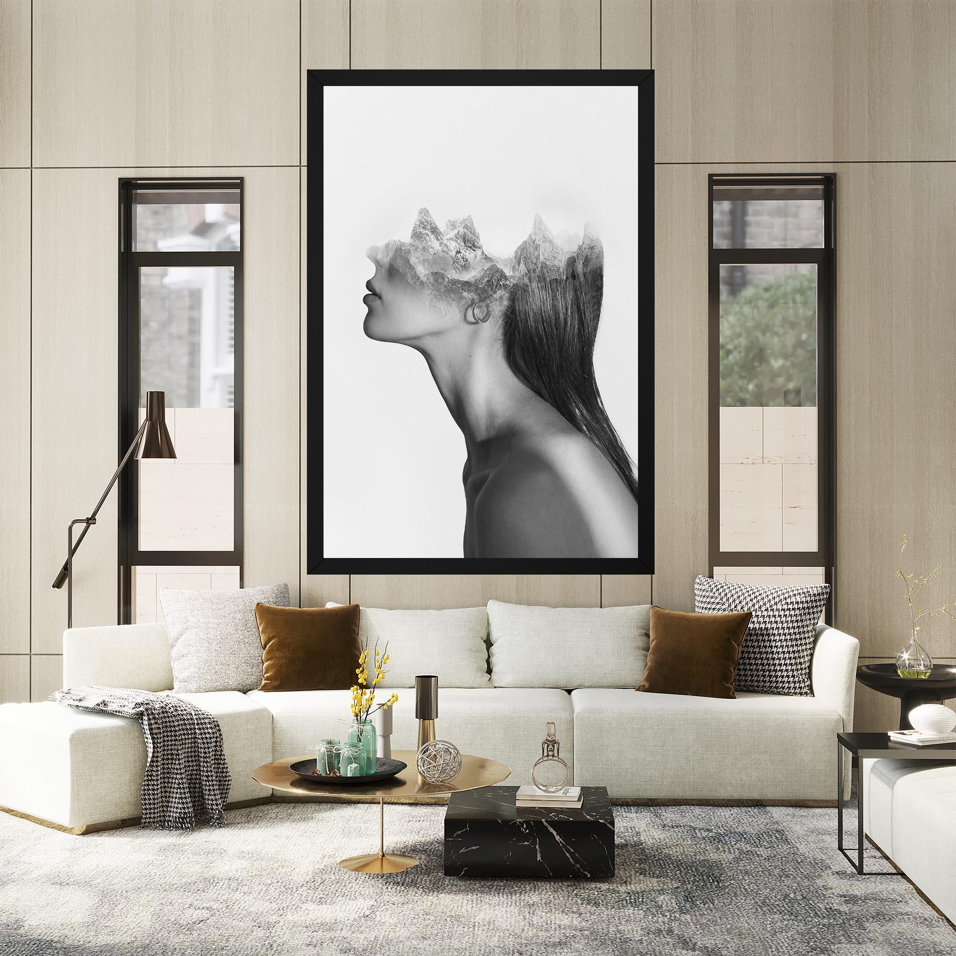 Tablou Canvas Woman Mountains View mockup 2