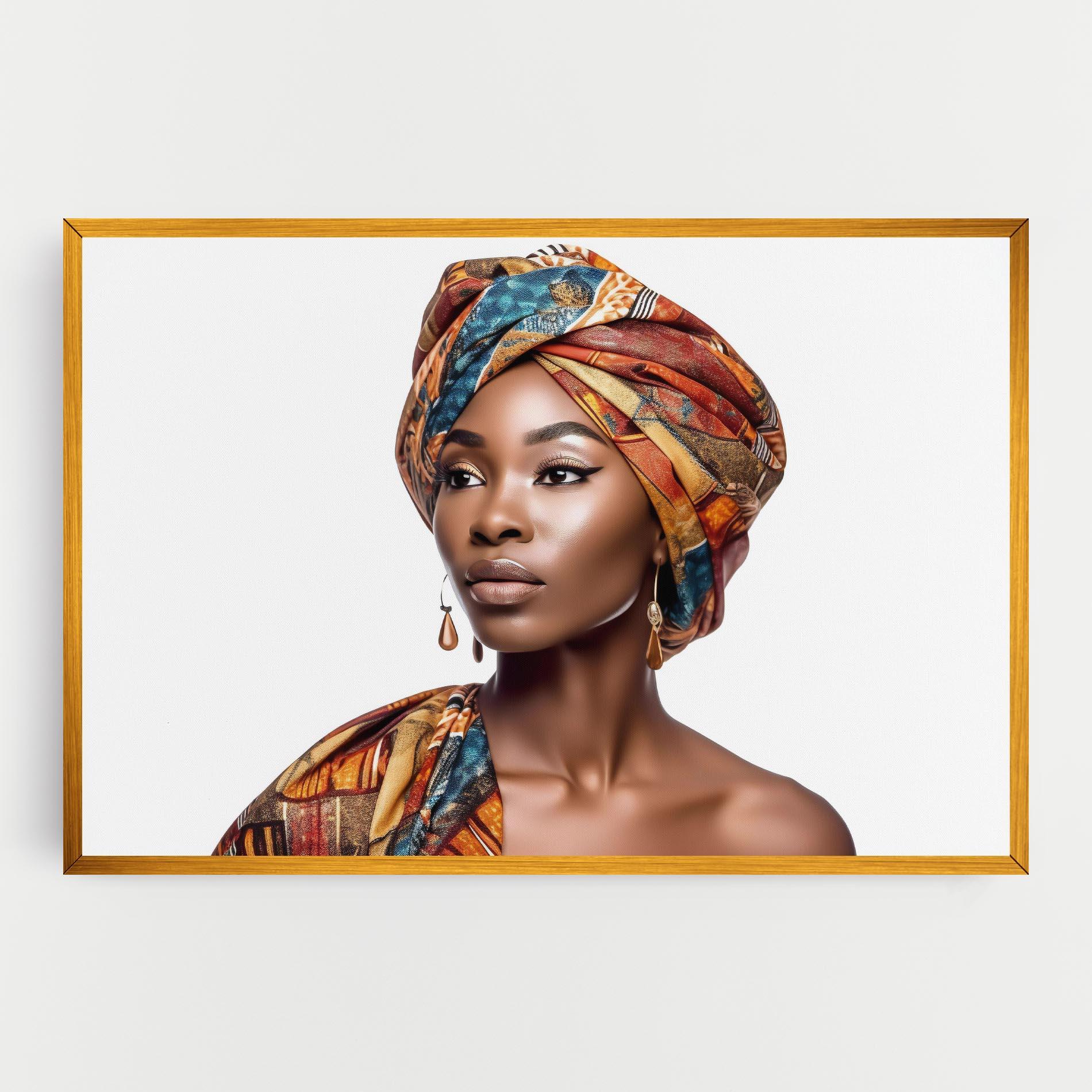 Tablou Canvas African Woman Turban mockup 0
