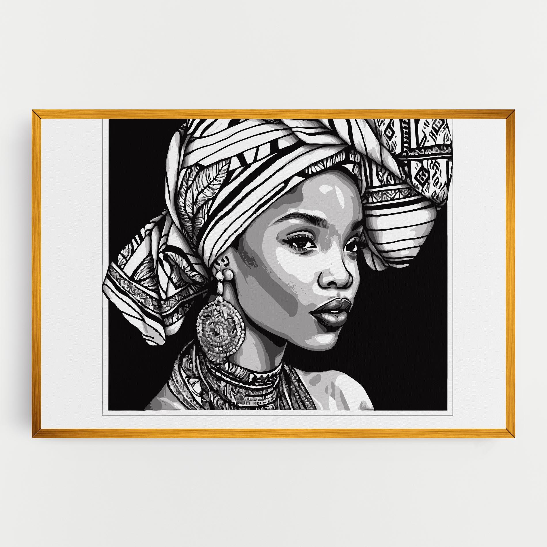 Tablou Canvas Beautiful African Lady mockup 0