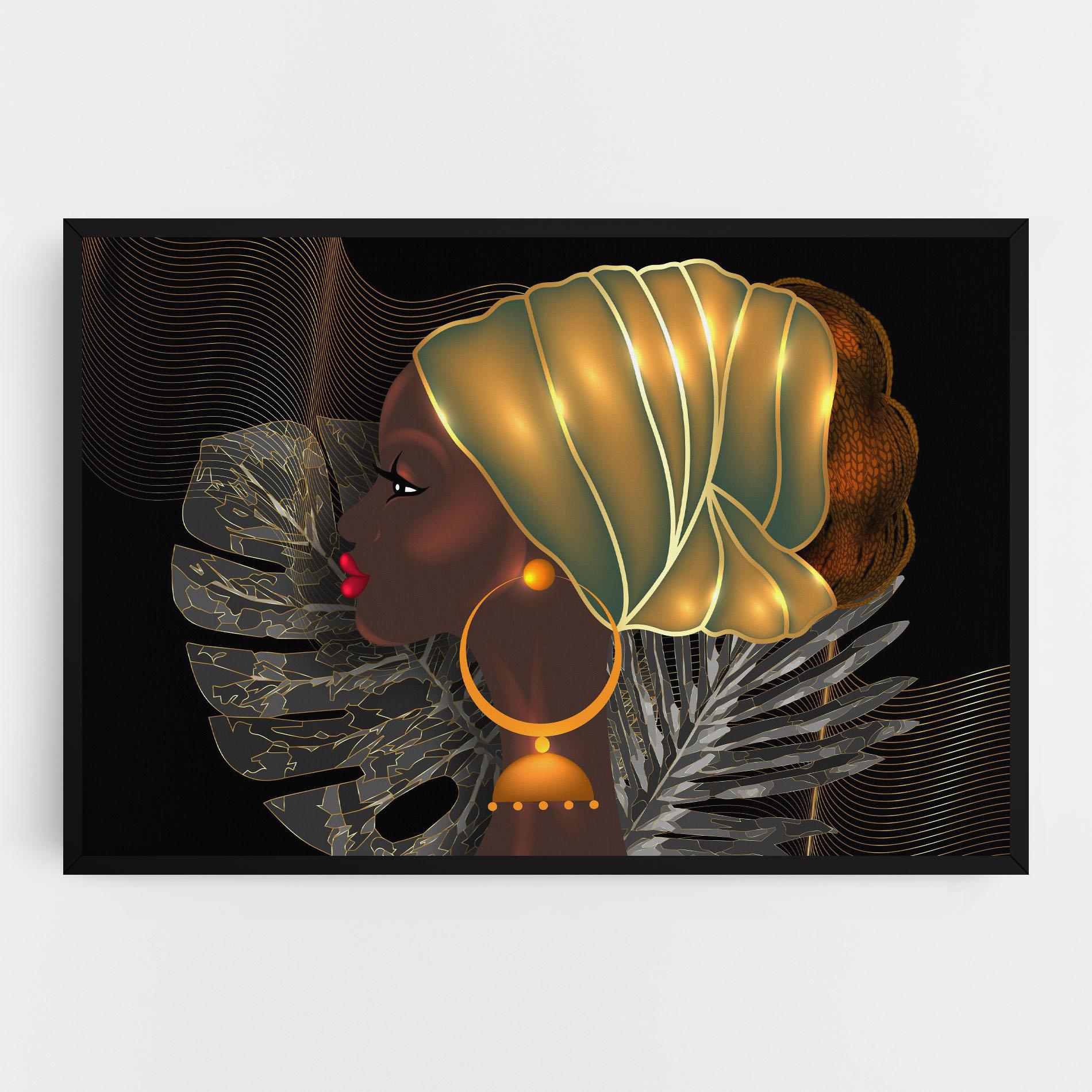 Tablou Canvas African Gold Leaf mockup 0