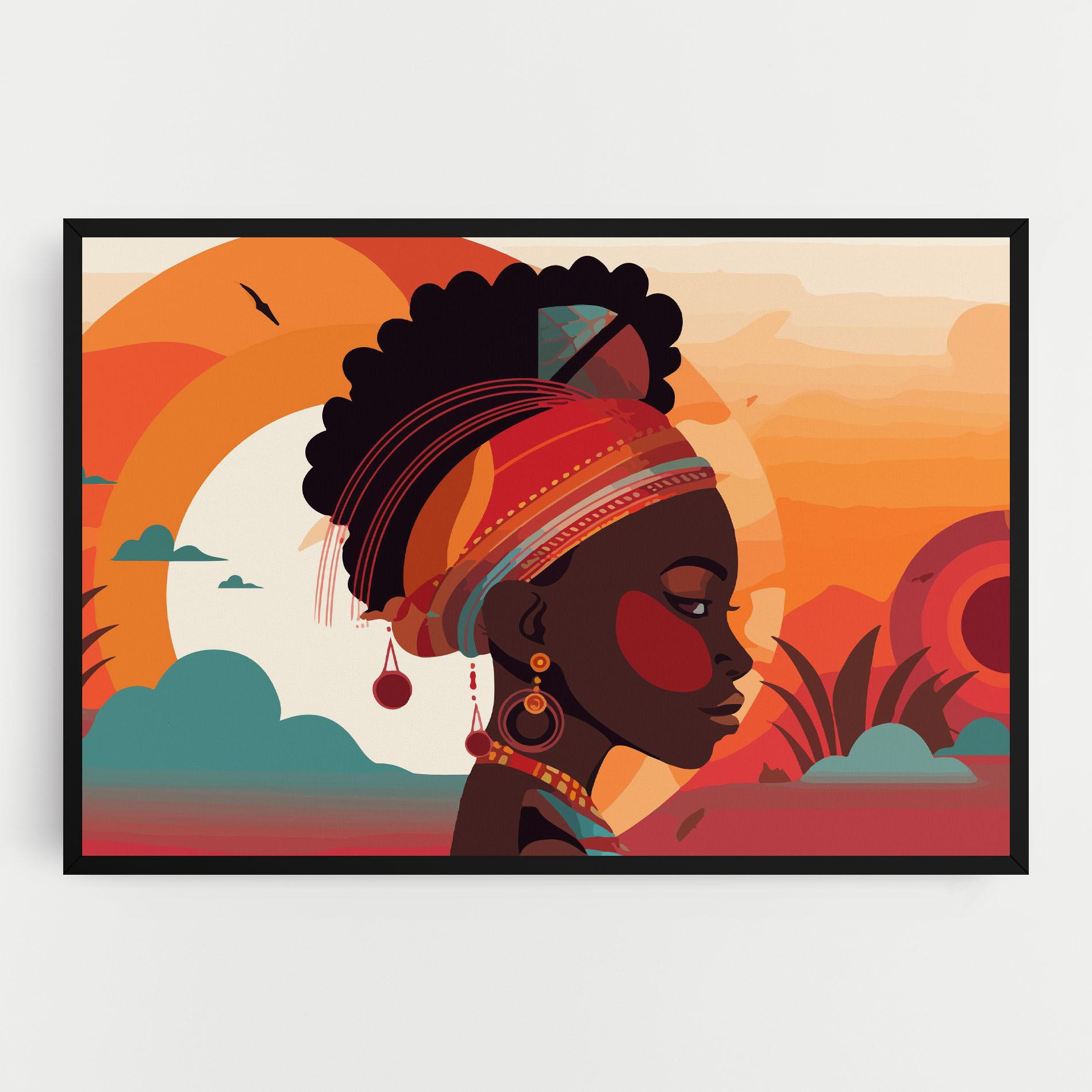Tablou Canvas African Lady Art mockup 0