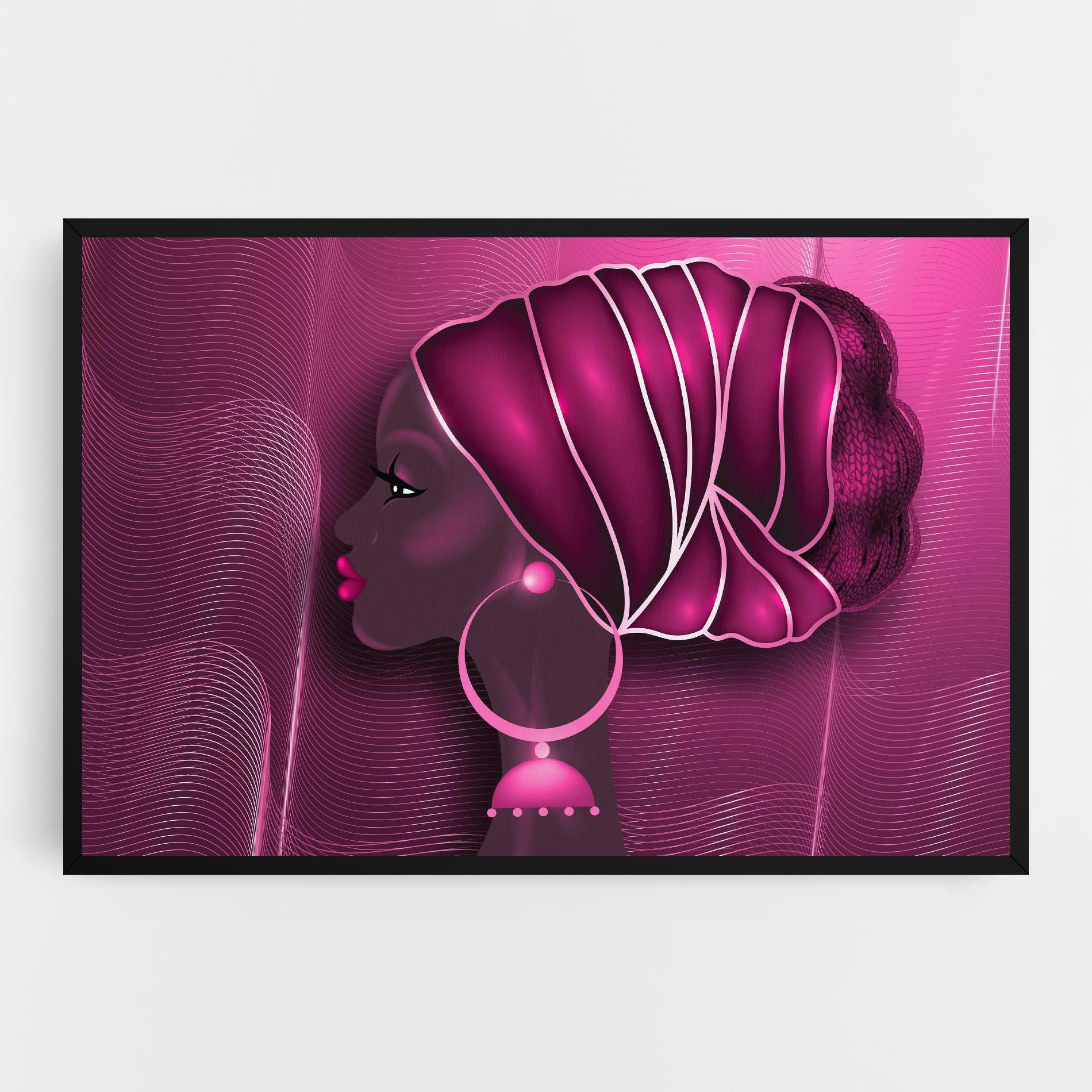 Tablou Canvas African Pink Woman mockup 0