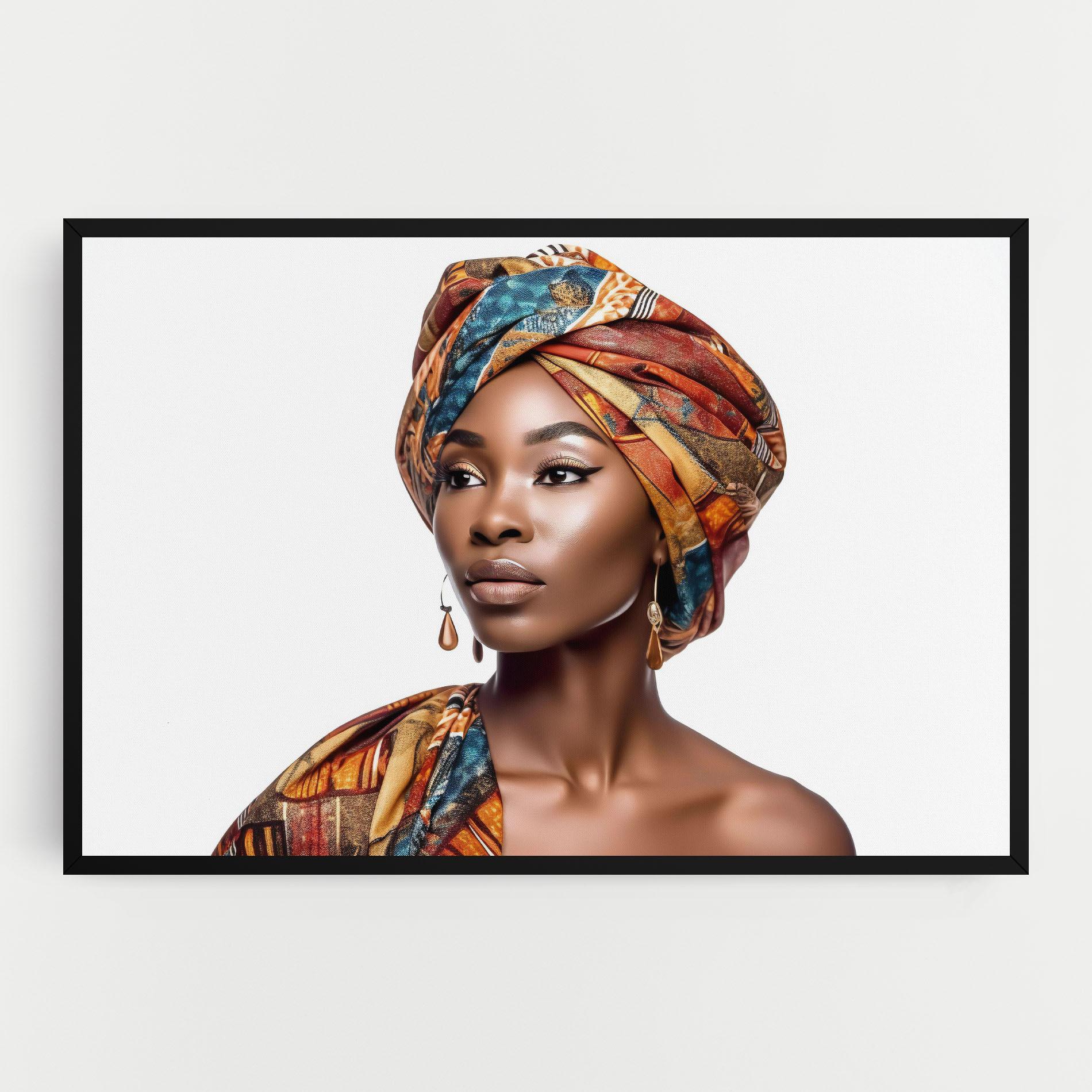 Tablou Canvas African Woman Turban mockup 0
