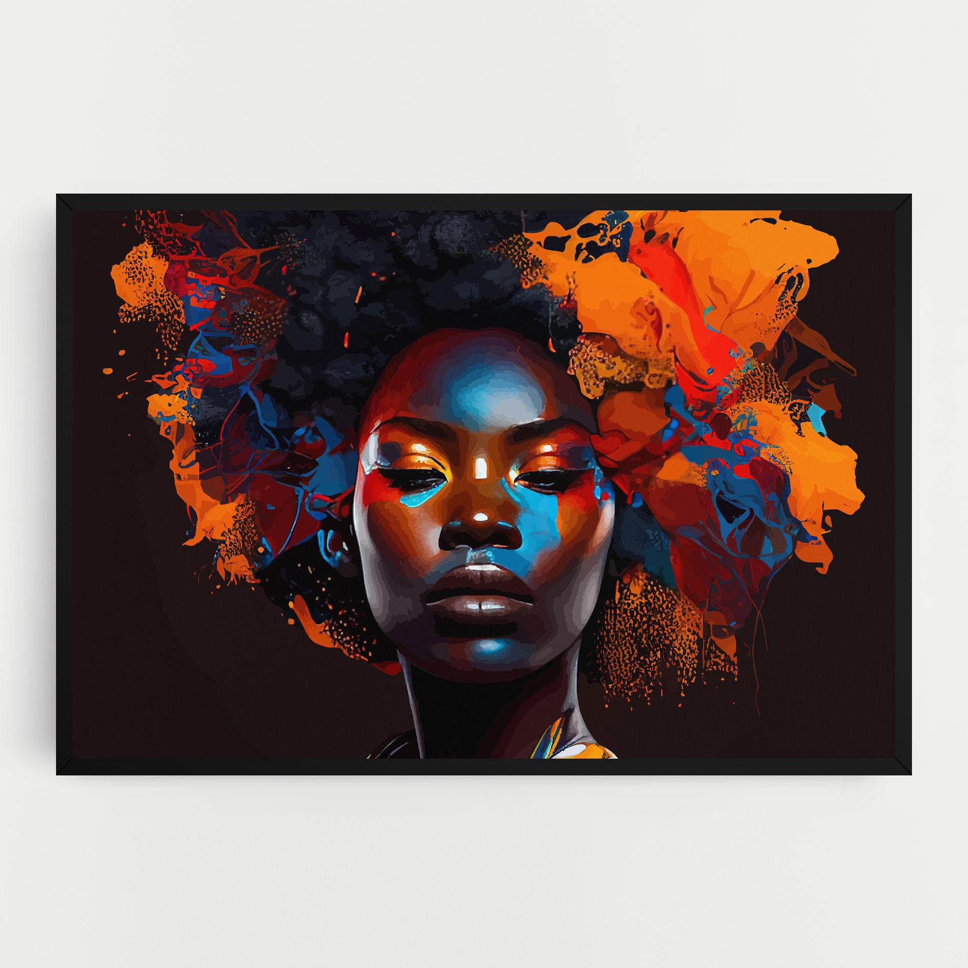 Tablou Canvas Africat Yellow Hair mockup 0