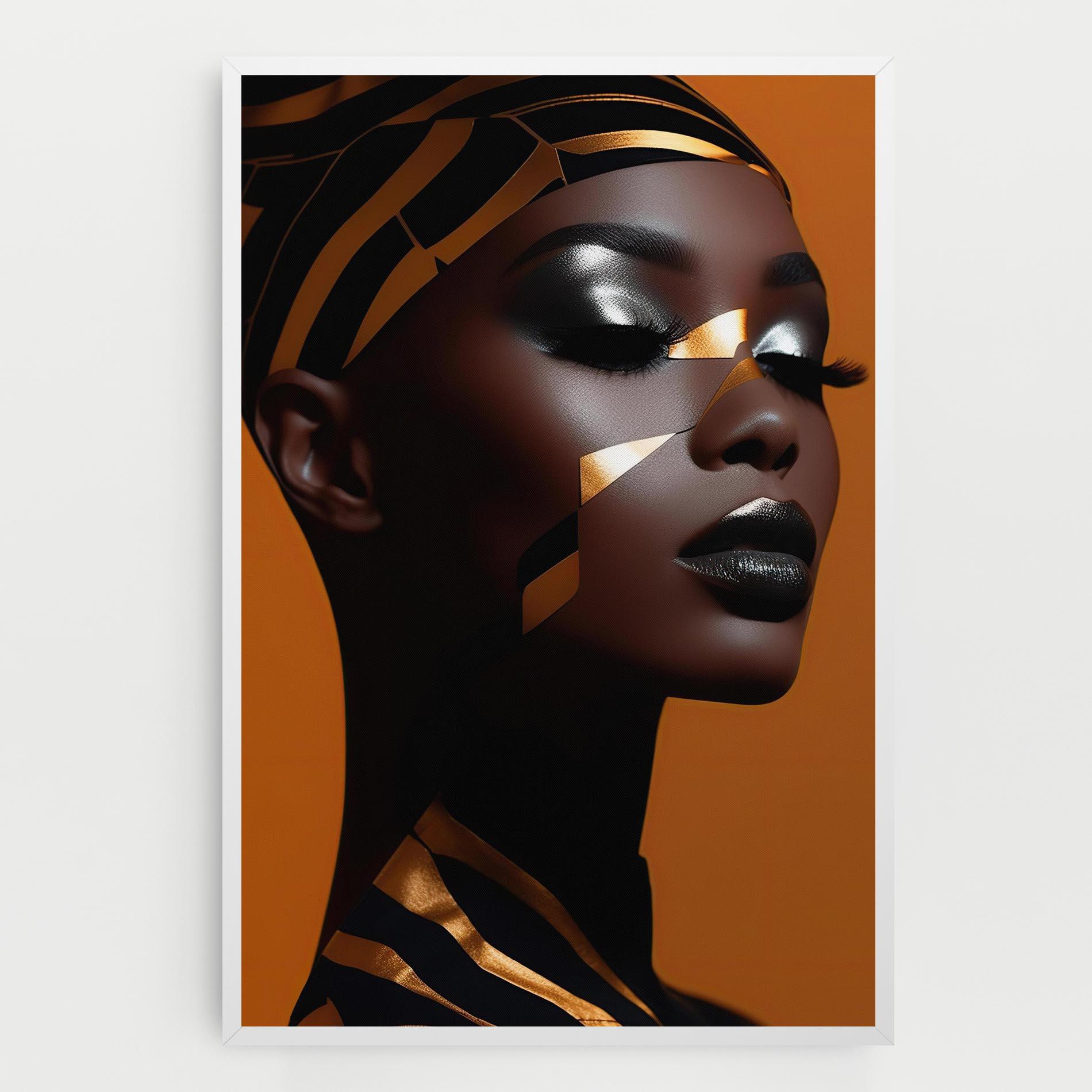 Tablou Canvas African Woman On Orange mockup 0