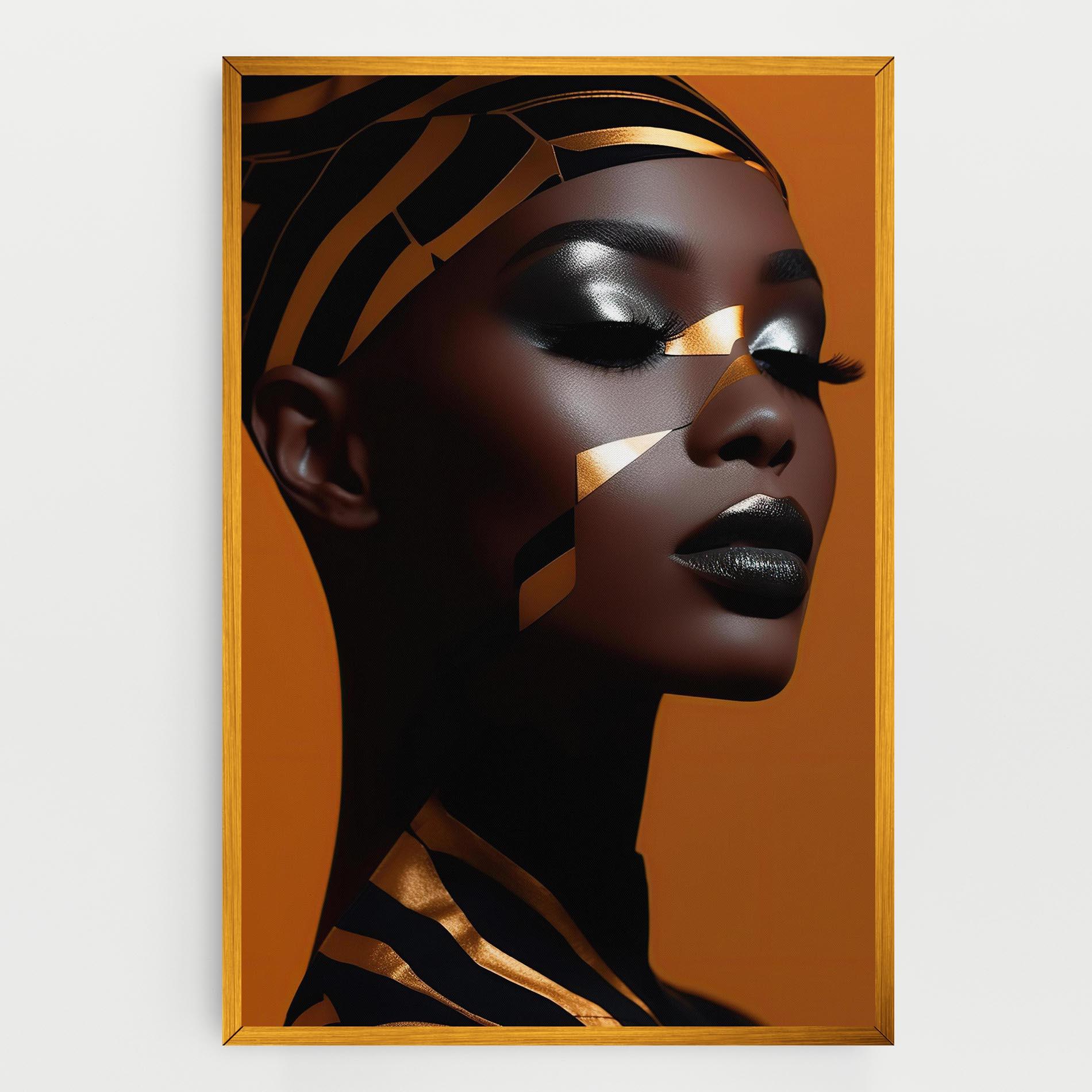 Tablou Canvas African Woman On Orange mockup 0