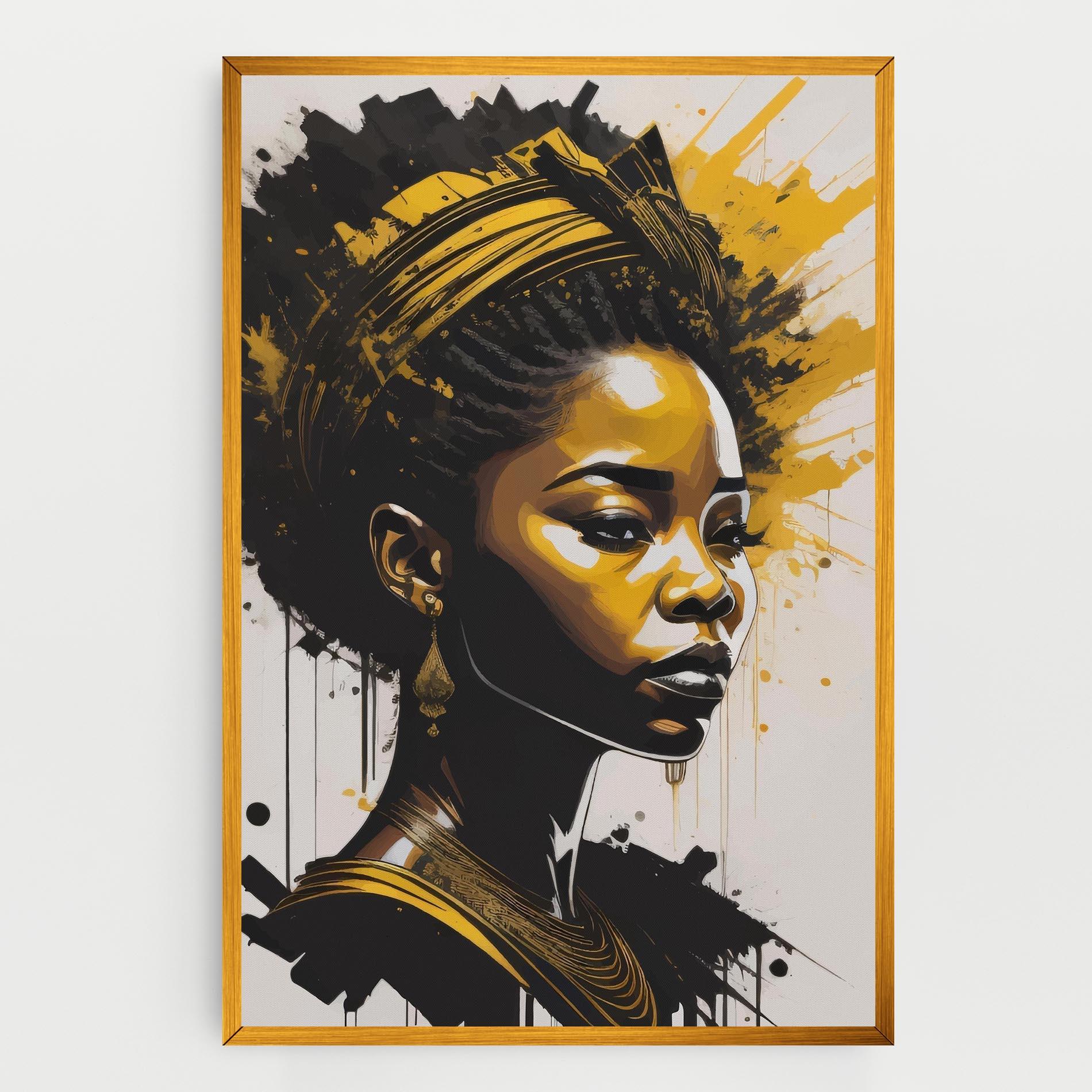 Tablou Canvas Gold African Woman mockup 0