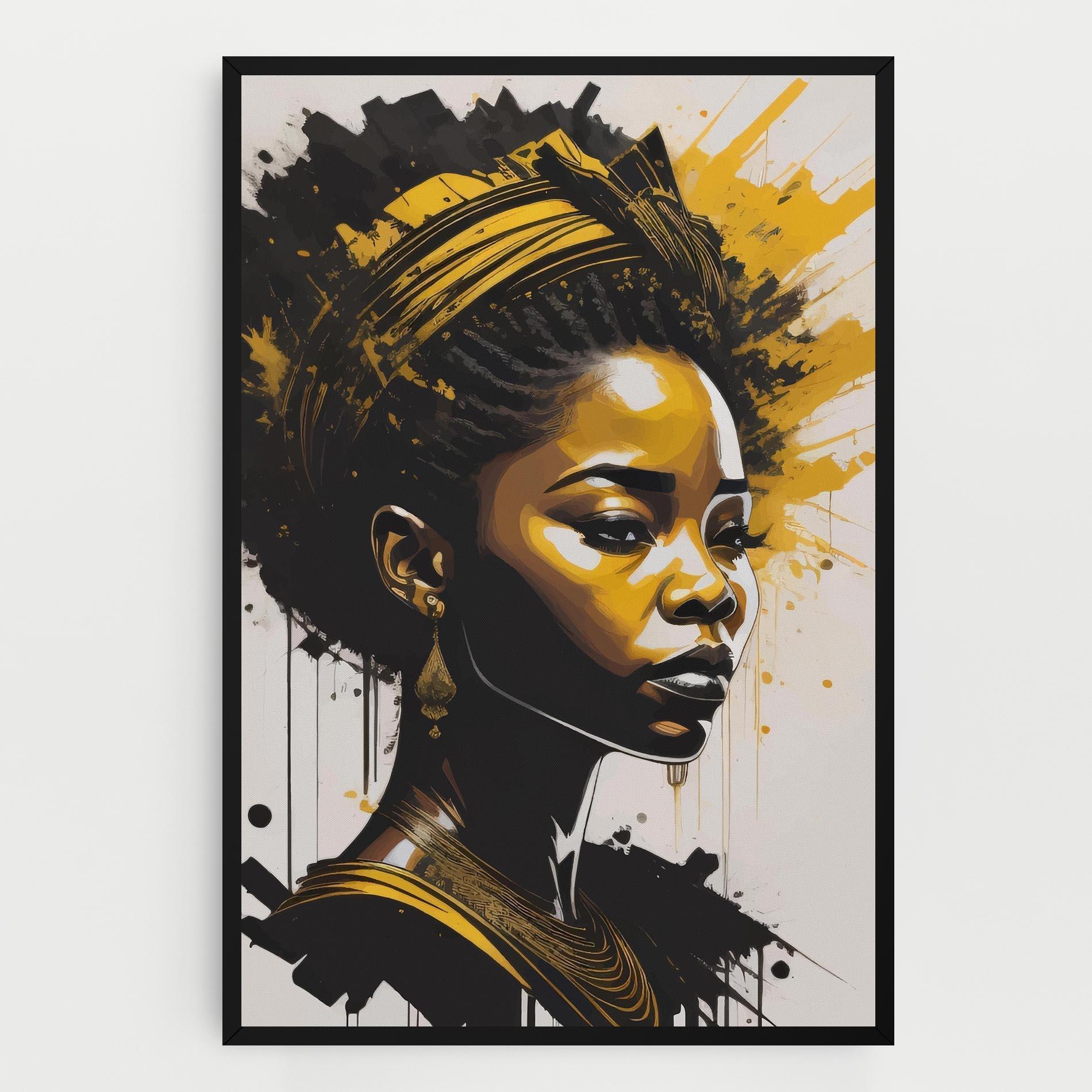 Tablou Canvas Gold African Woman mockup 0