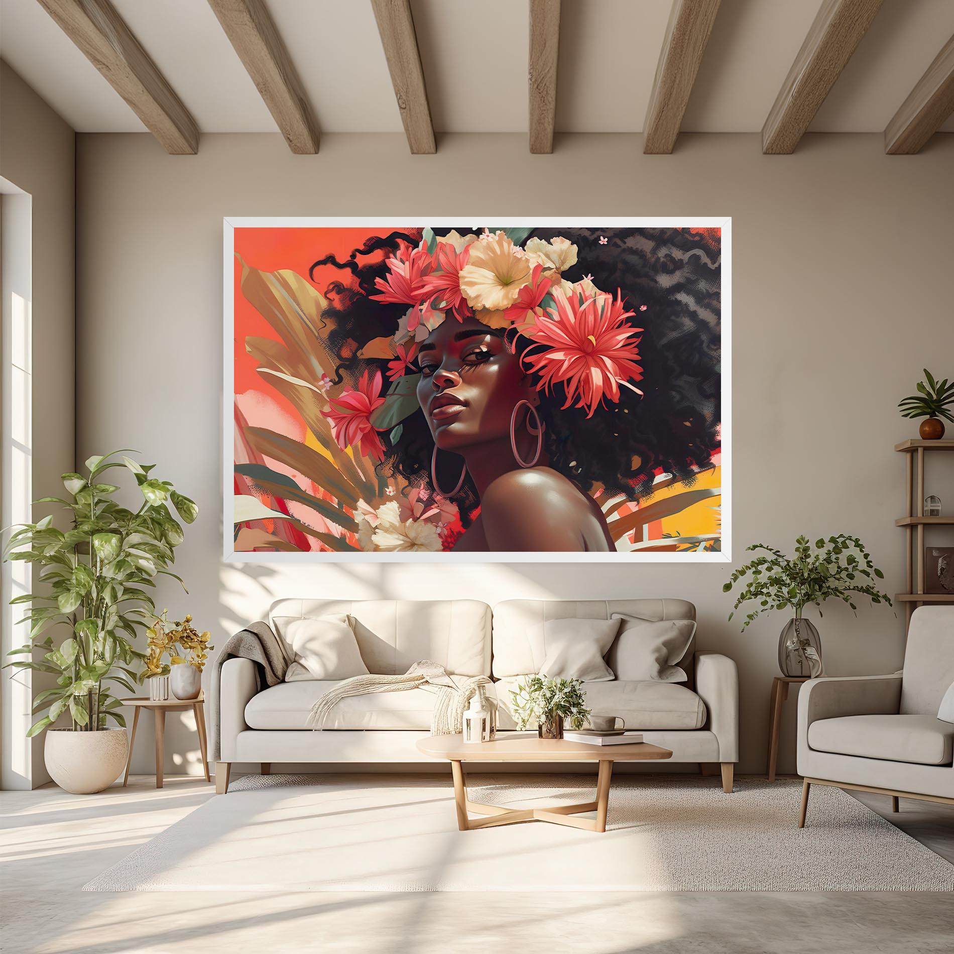 Tablou Canvas African Flower Woman mockup 6