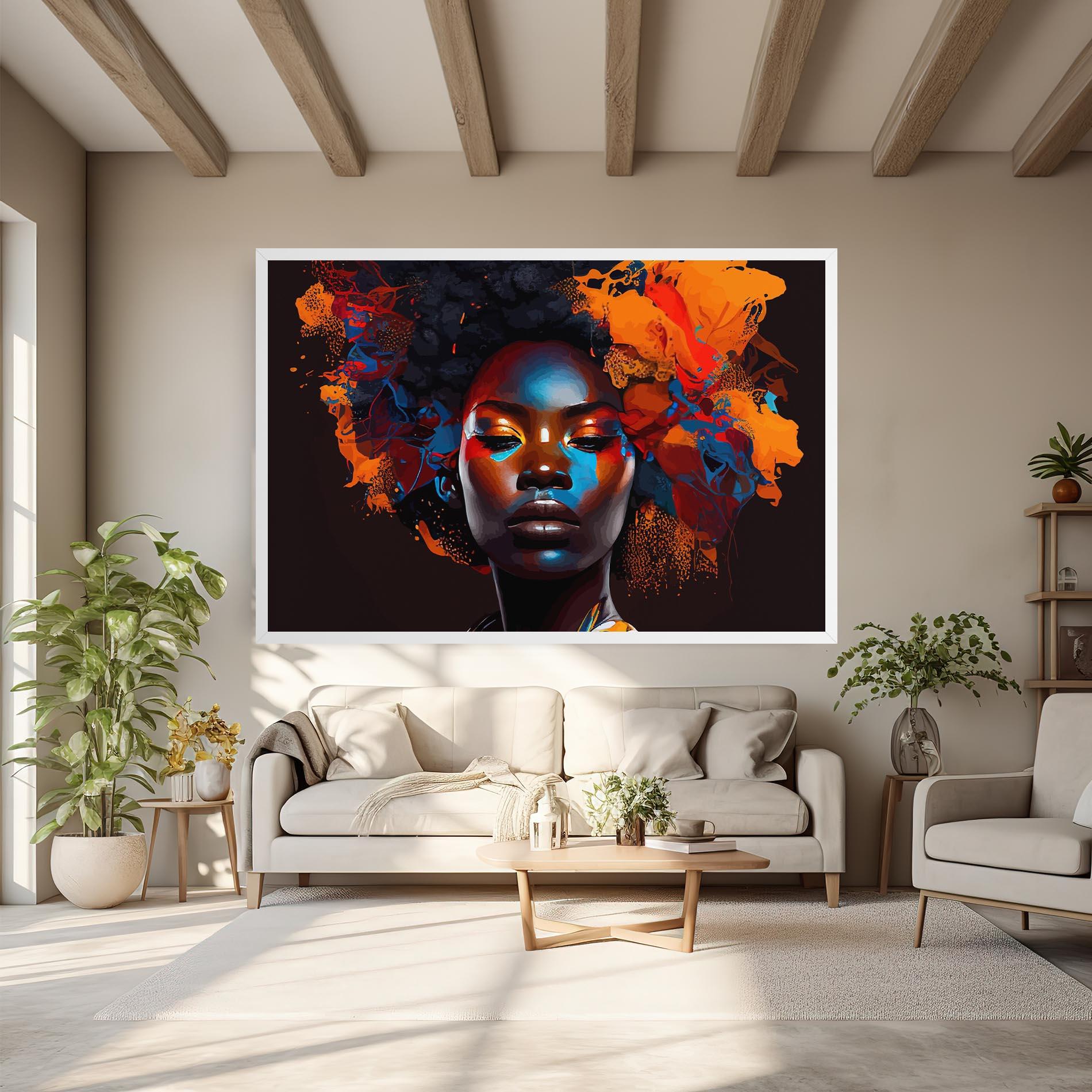 Tablou Canvas Africat Yellow Hair mockup 6