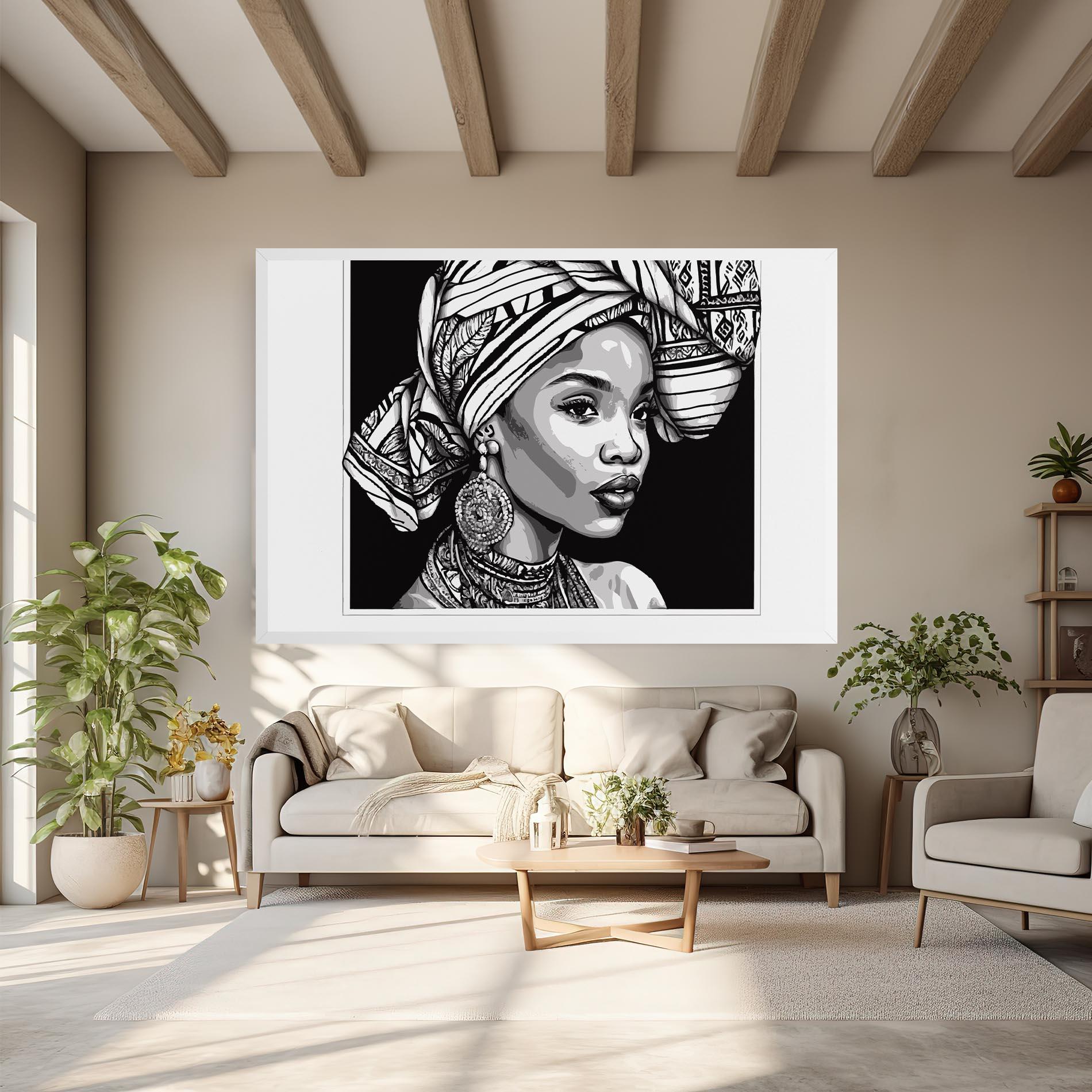 Tablou Canvas Beautiful African Lady mockup 6