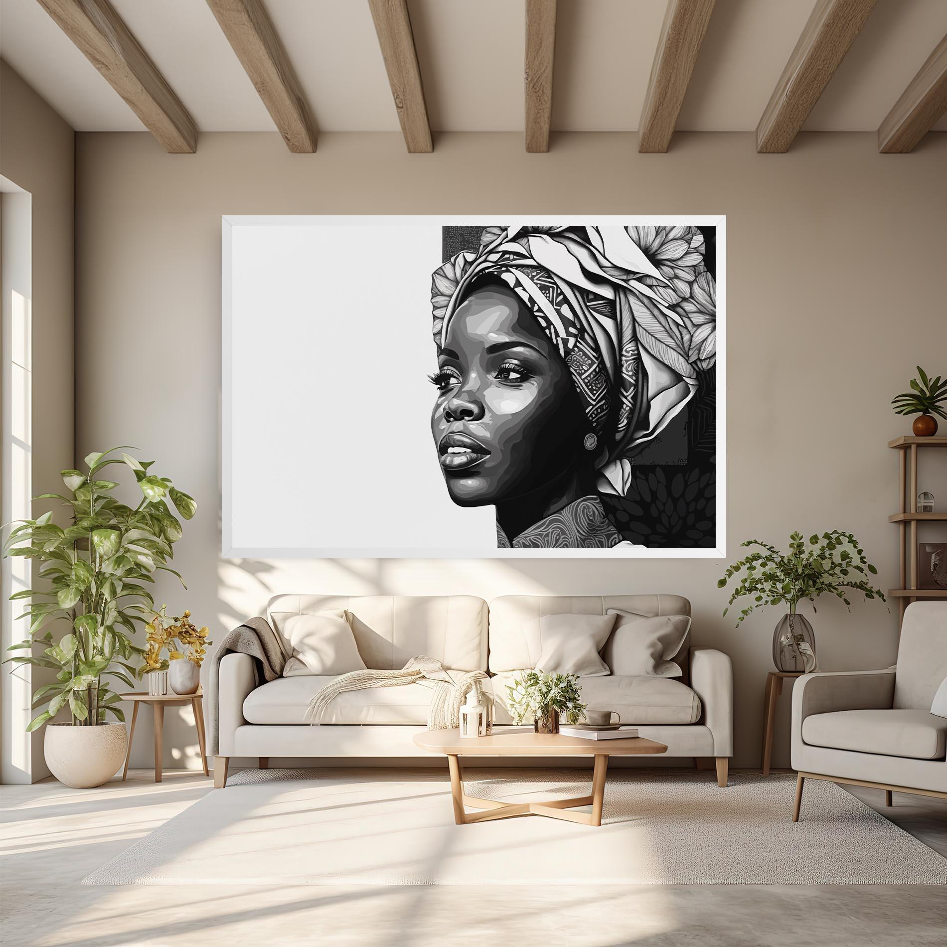 Tablou Canvas Pretty African Woman mockup 6