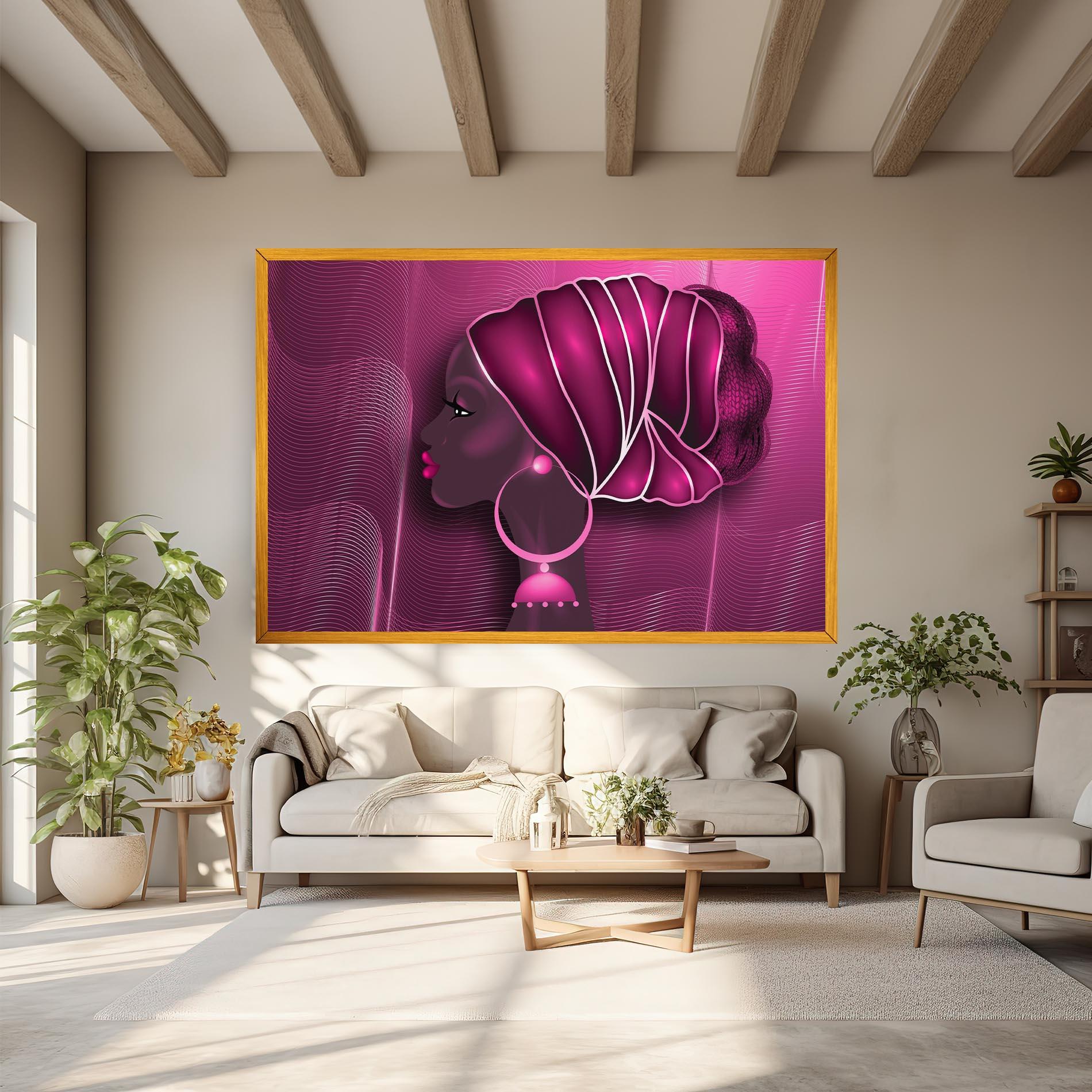 Tablou Canvas African Pink Woman mockup 6