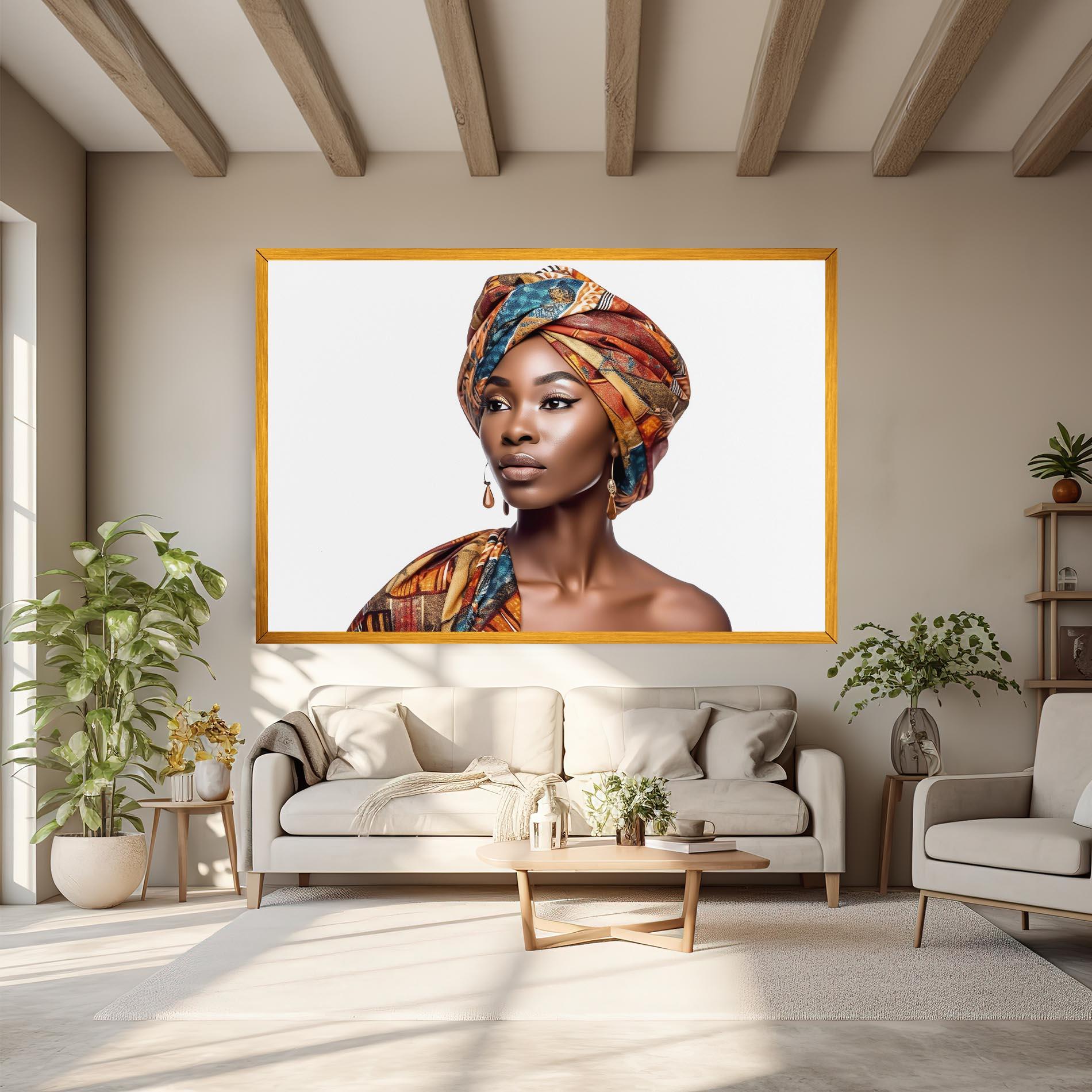 Tablou Canvas African Woman Turban mockup 6