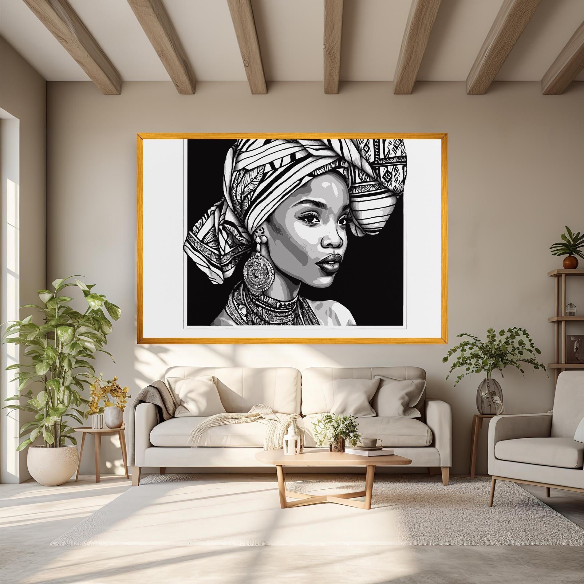 Tablou Canvas Beautiful African Lady mockup 6