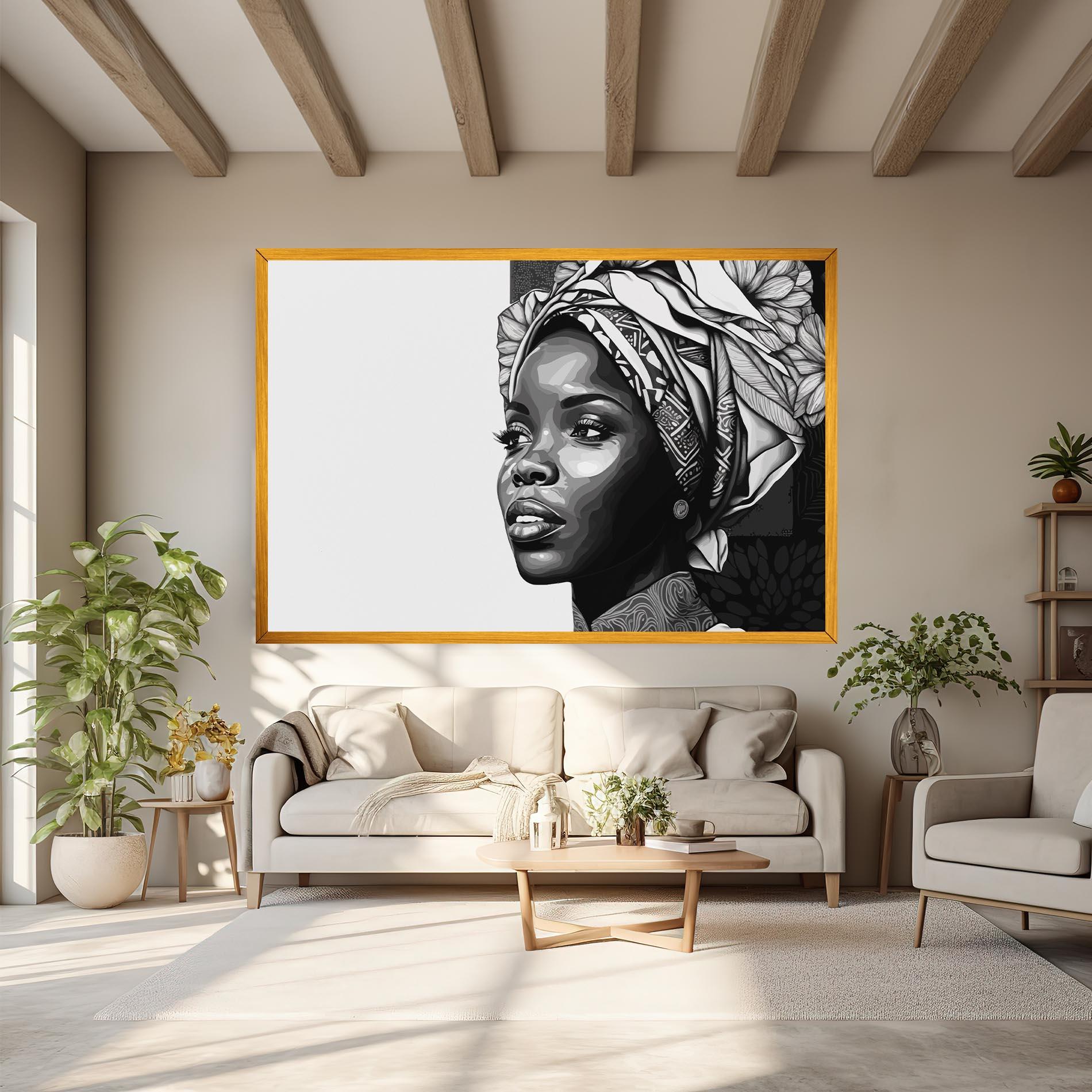 Tablou Canvas Pretty African Woman mockup 6