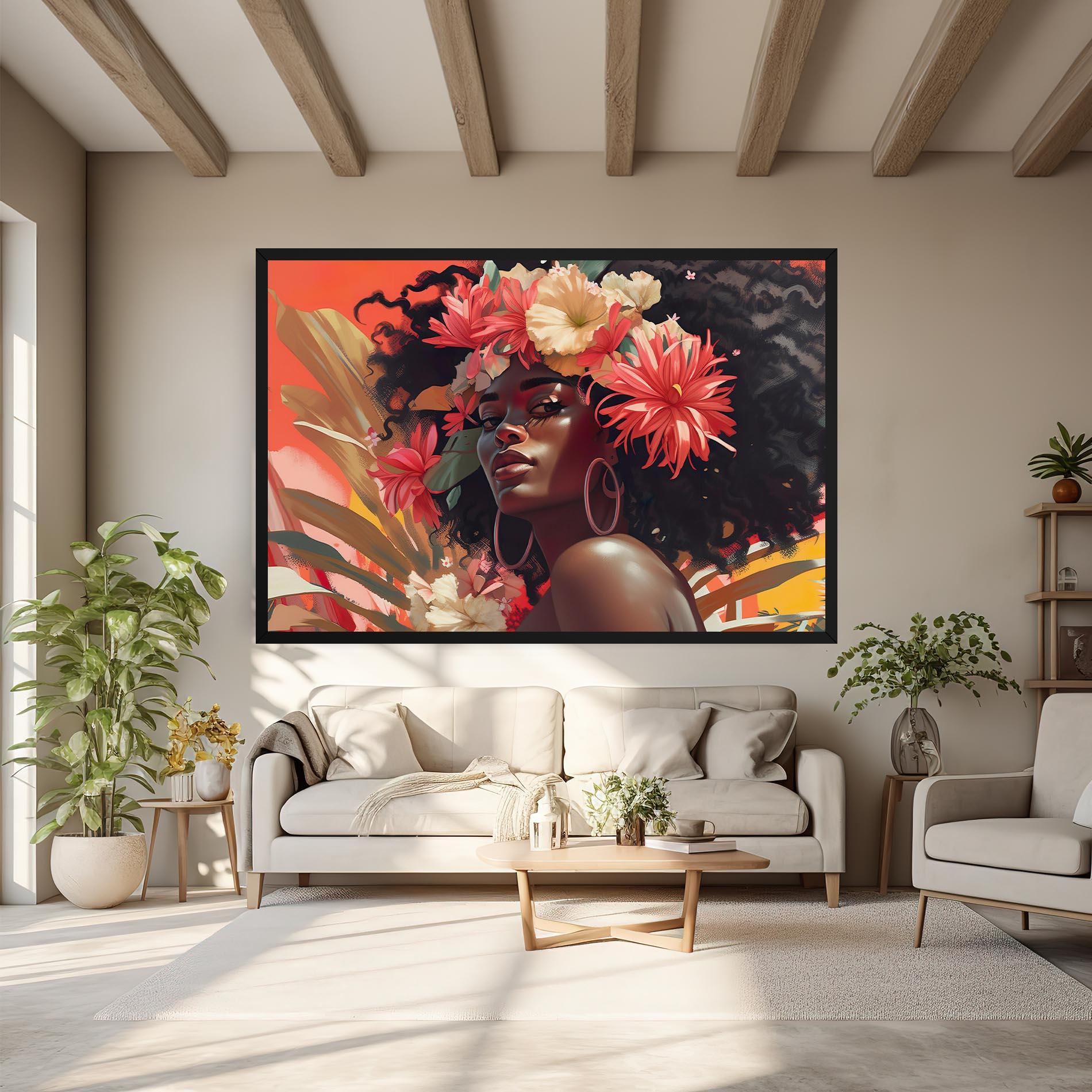 Tablou Canvas African Flower Woman mockup 6
