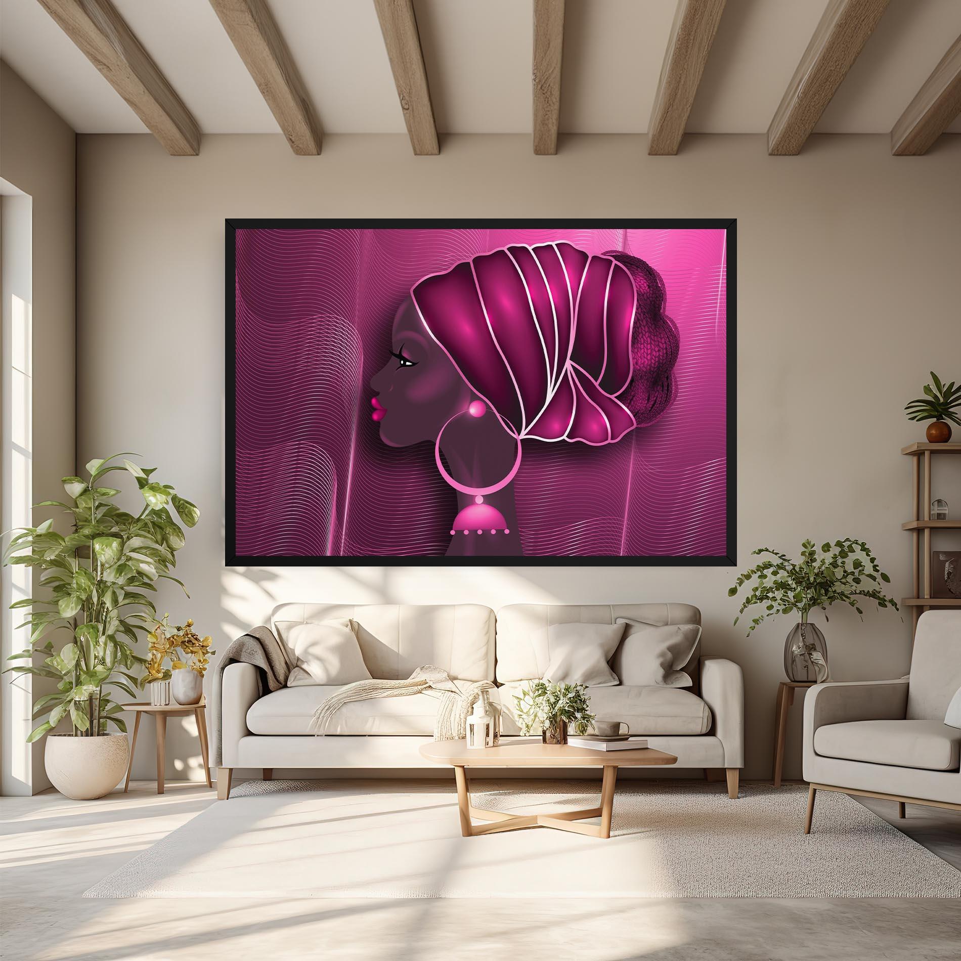 Tablou Canvas African Pink Woman mockup 6