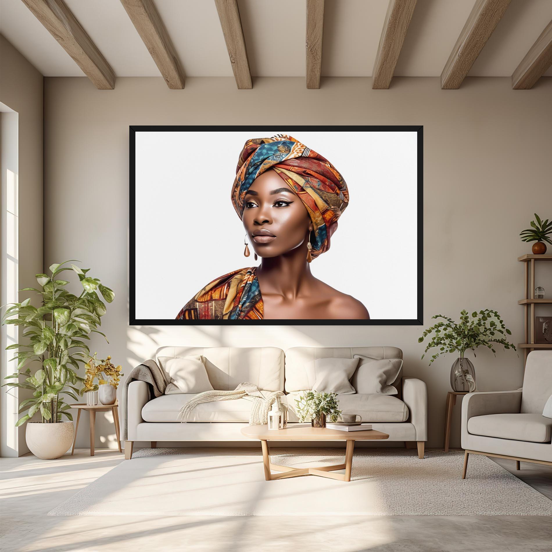 Tablou Canvas African Woman Turban mockup 6