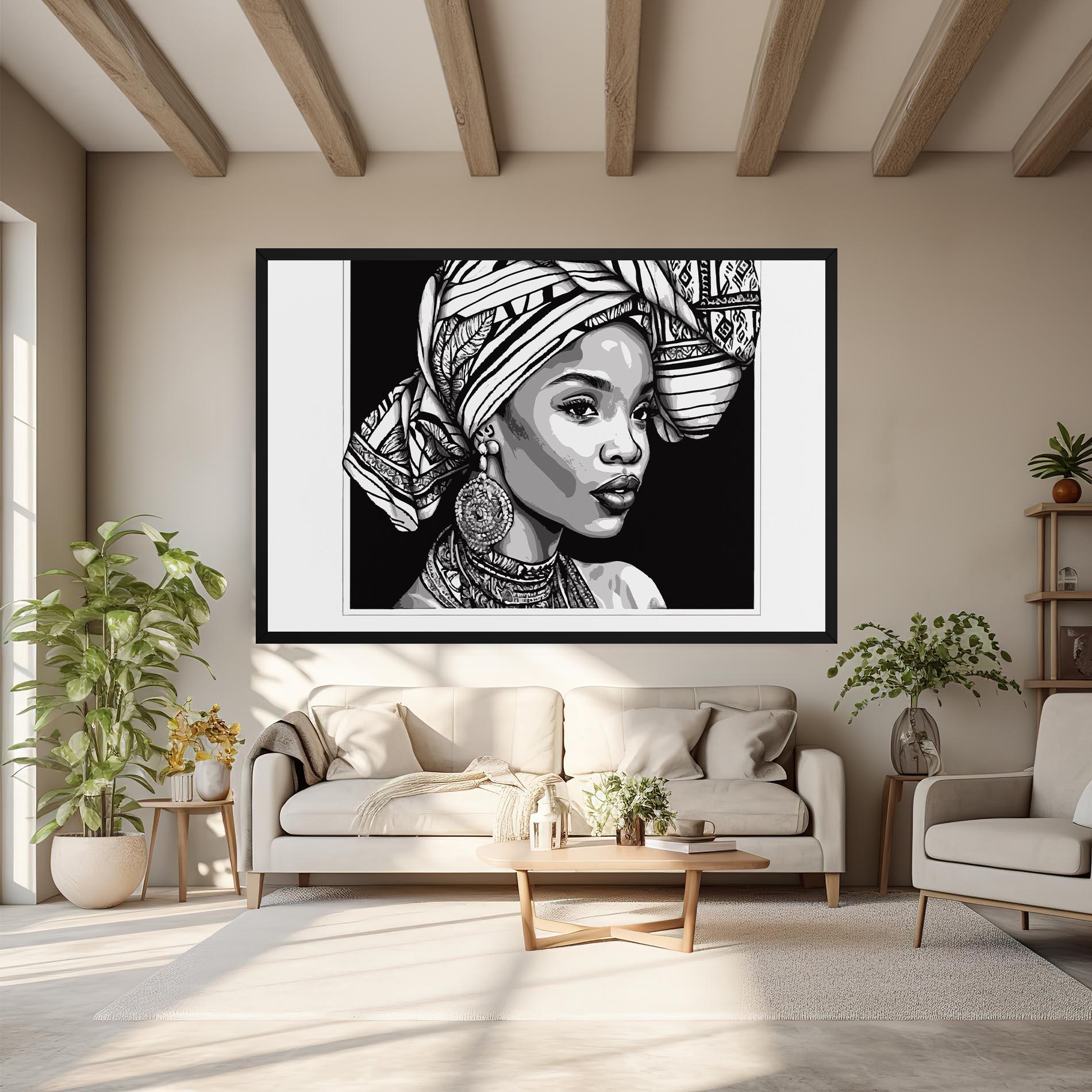 Tablou Canvas Beautiful African Lady mockup 6