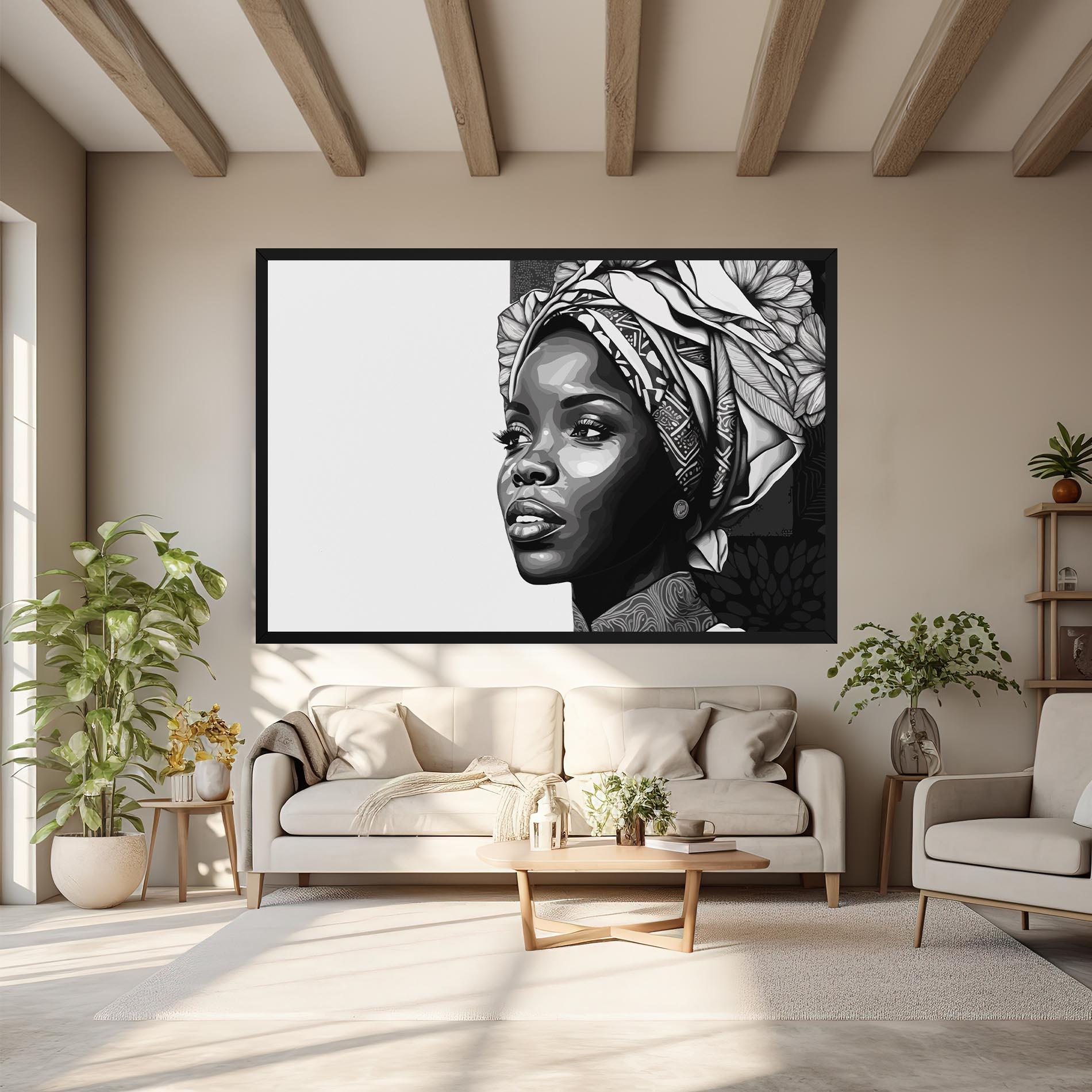 Tablou Canvas Pretty African Woman mockup 6
