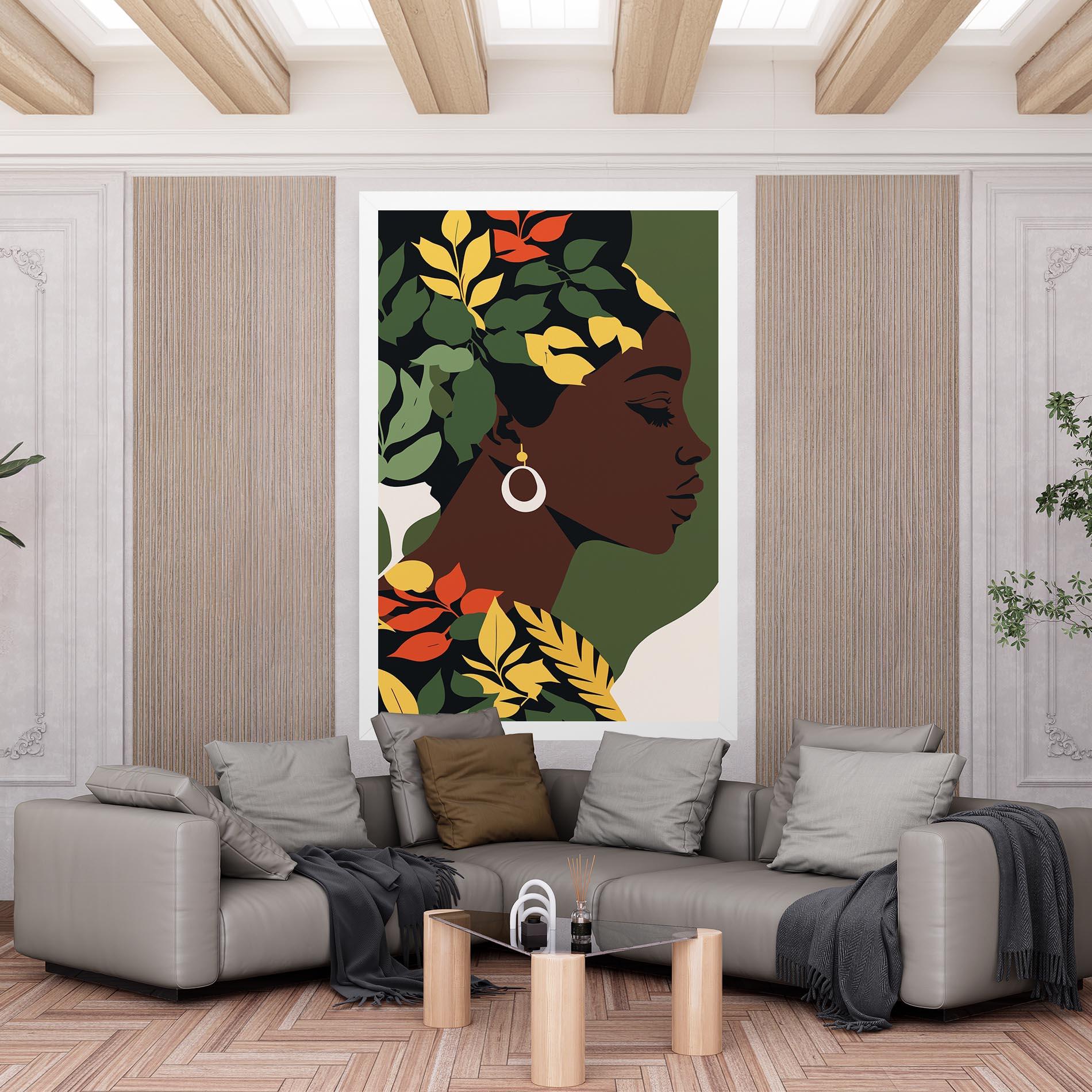 Tablou Canvas Yellow Leaf Africa mockup 6