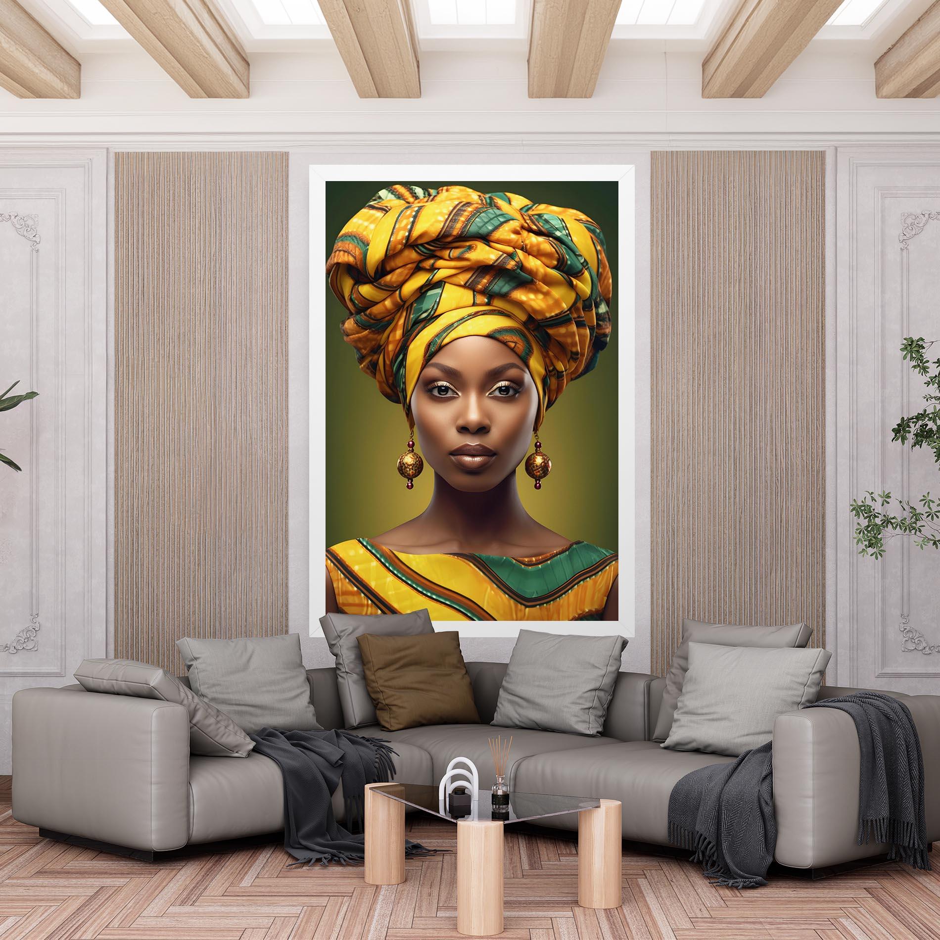 Tablou Canvas Yellow Scarf Woman mockup 6