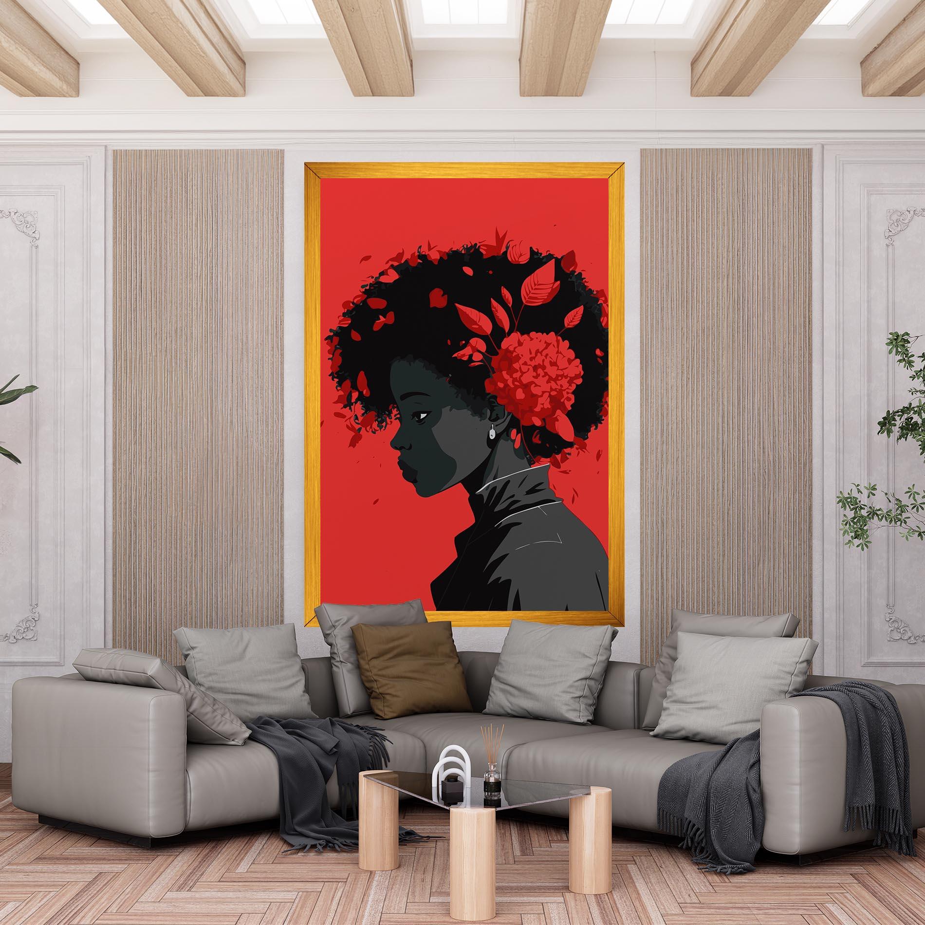 Tablou Canvas African Red Flower mockup 6