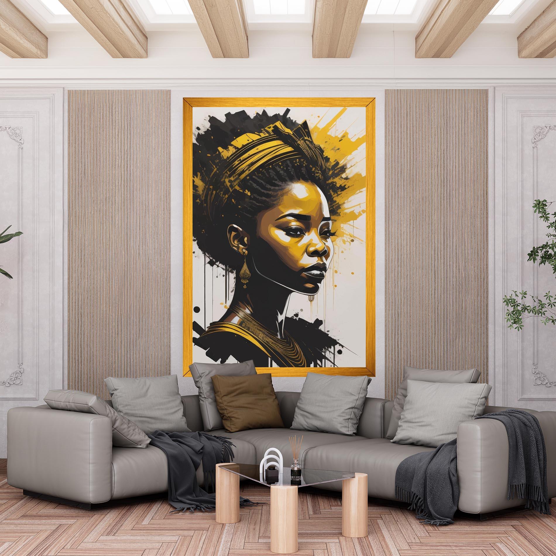 Tablou Canvas Gold African Woman mockup 6
