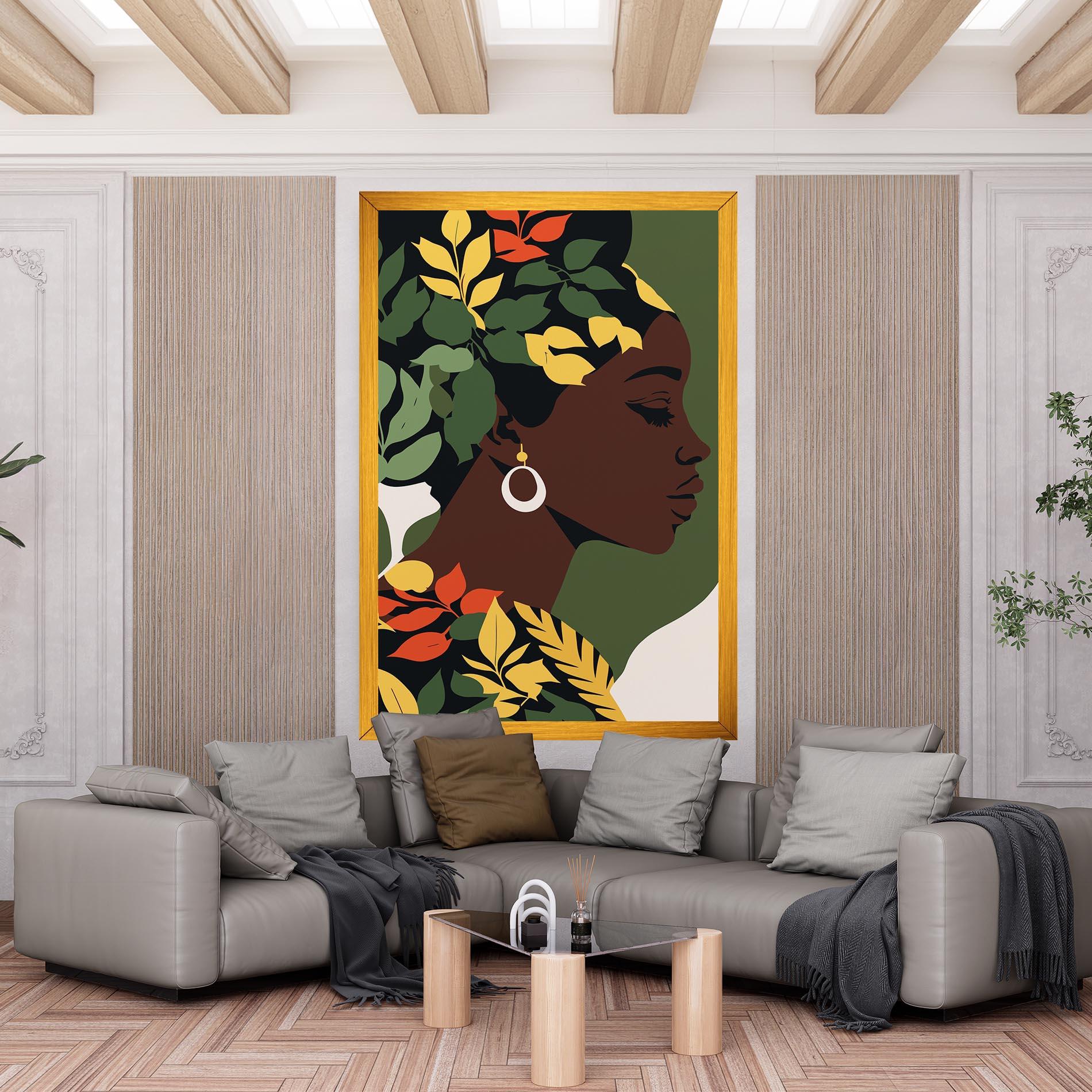 Tablou Canvas Yellow Leaf Africa mockup 6