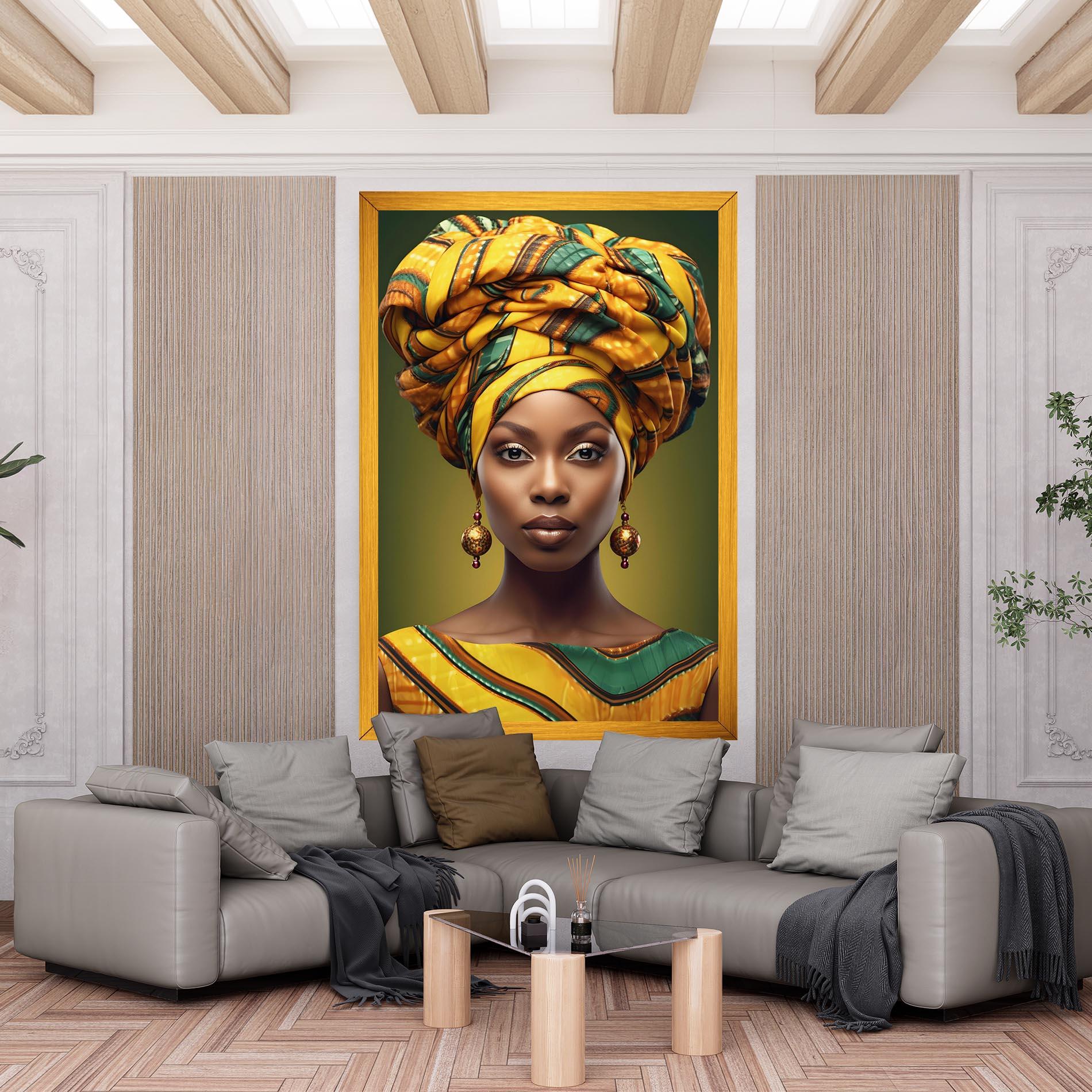 Tablou Canvas Yellow Scarf Woman mockup 6