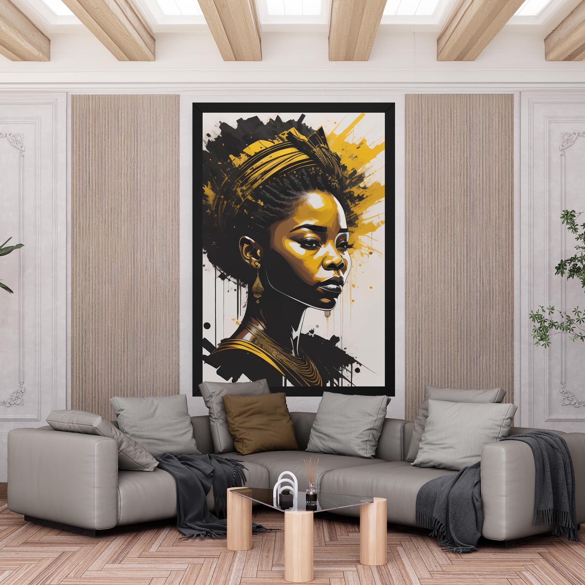 Tablou Canvas Gold African Woman mockup 6