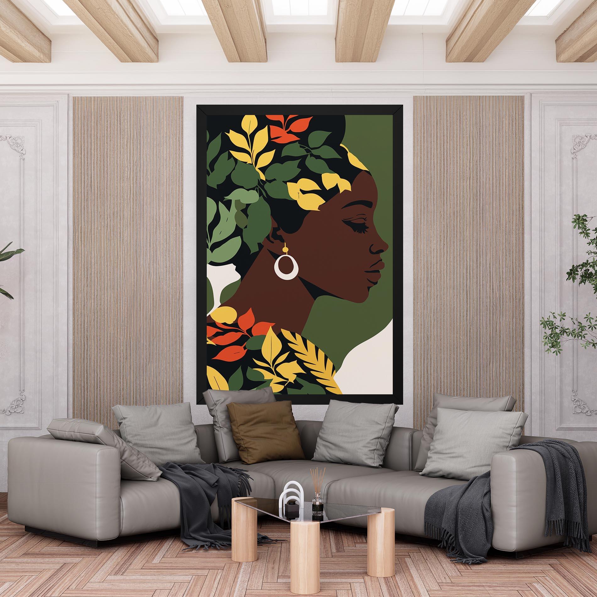 Tablou Canvas Yellow Leaf Africa mockup 6