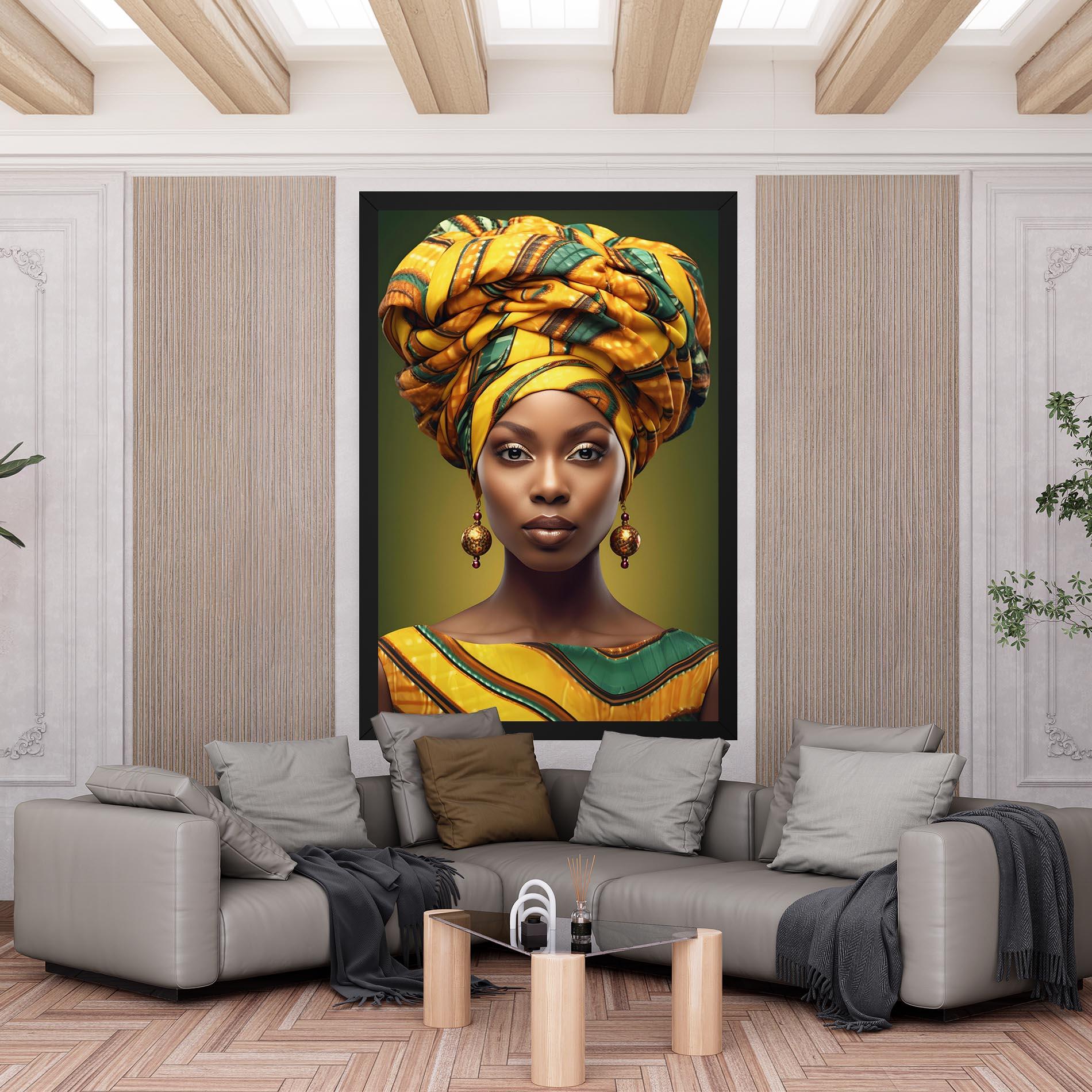 Tablou Canvas Yellow Scarf Woman mockup 6