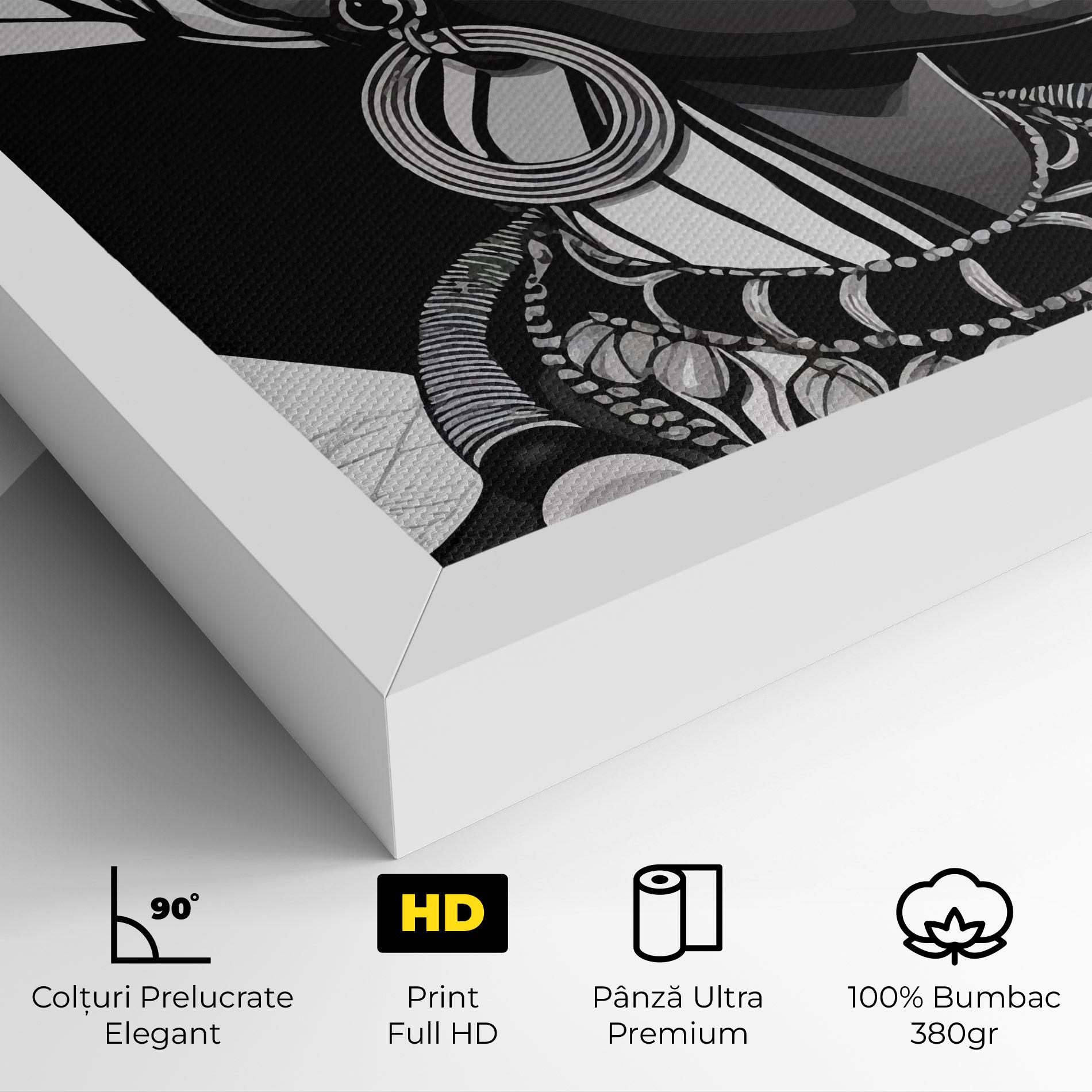 Tablou Canvas Black White African mockup 4