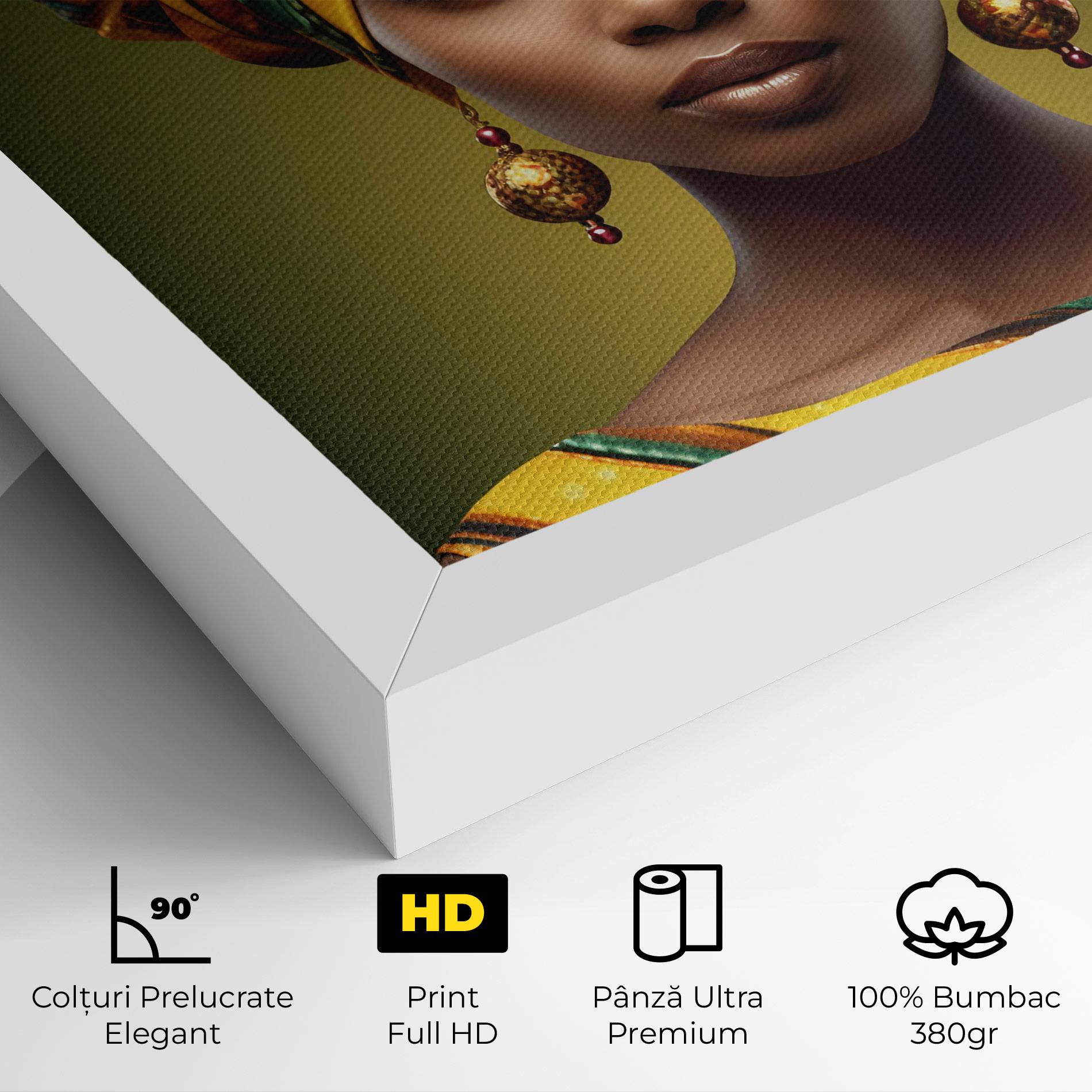 Tablou Canvas Yellow Scarf Woman mockup 4
