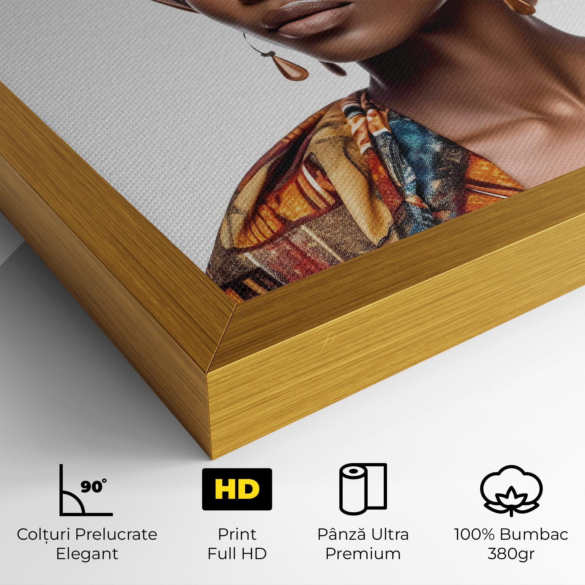 Tablou Canvas African Woman Turban mockup 4