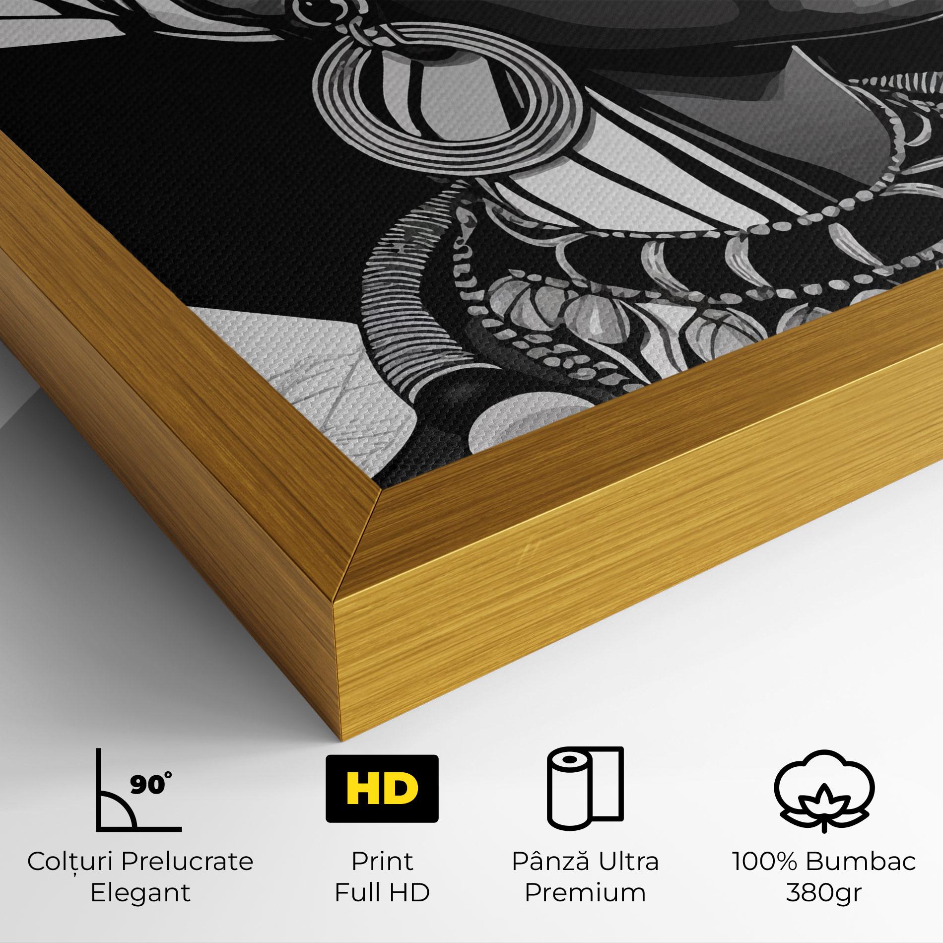 Tablou Canvas Black White African mockup 4