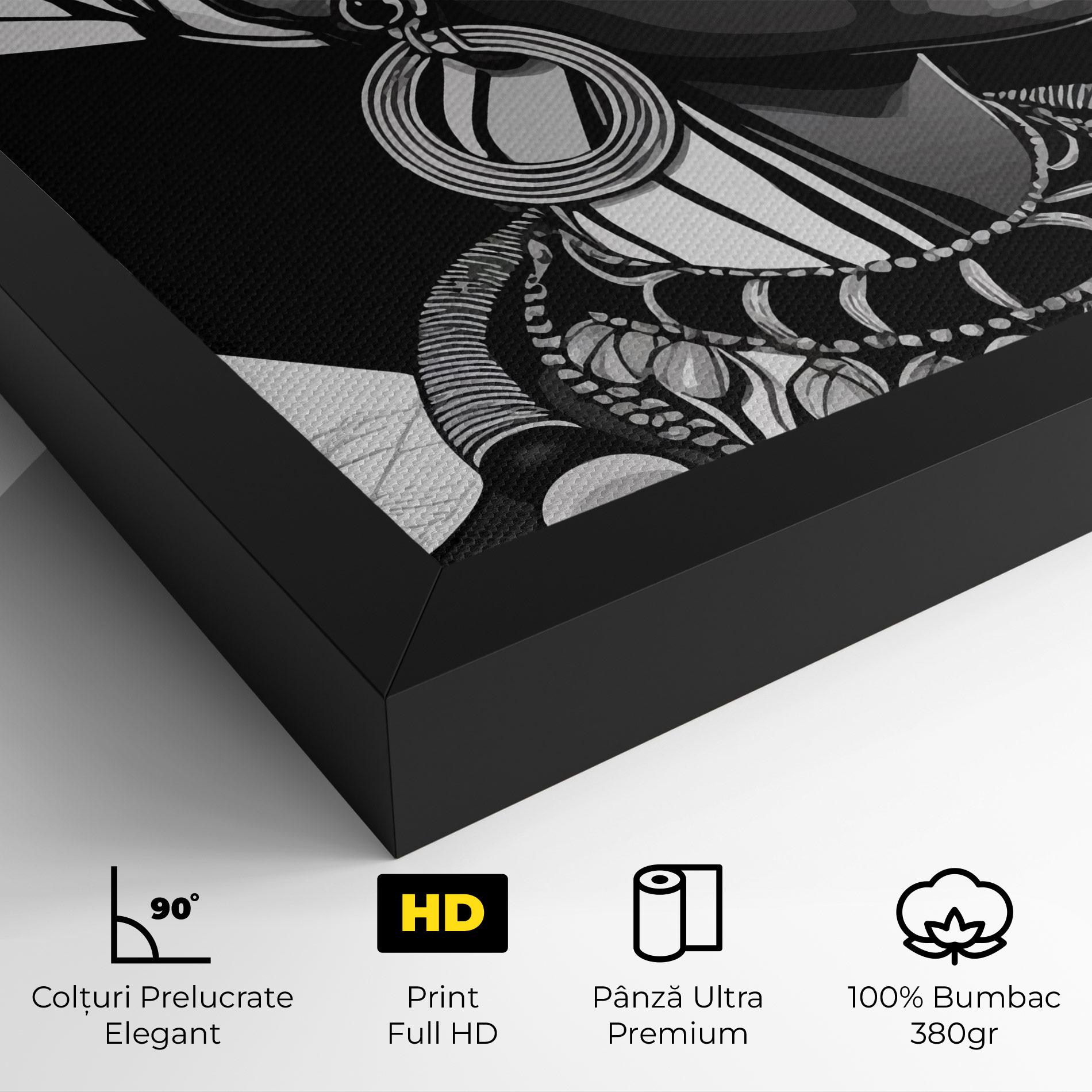 Tablou Canvas Black White African mockup 4