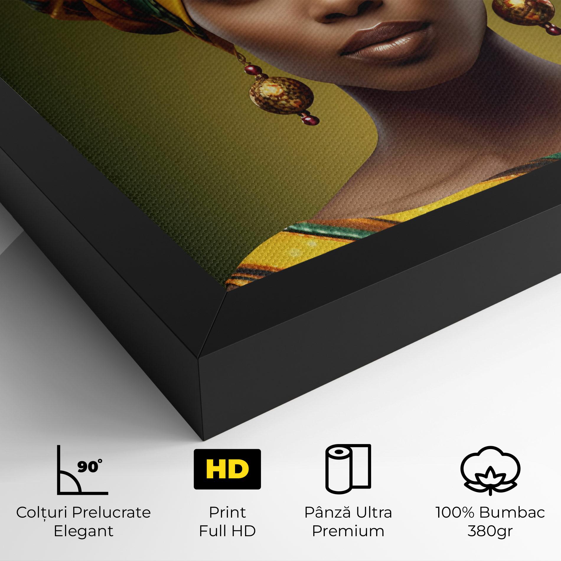 Tablou Canvas Yellow Scarf Woman mockup 4