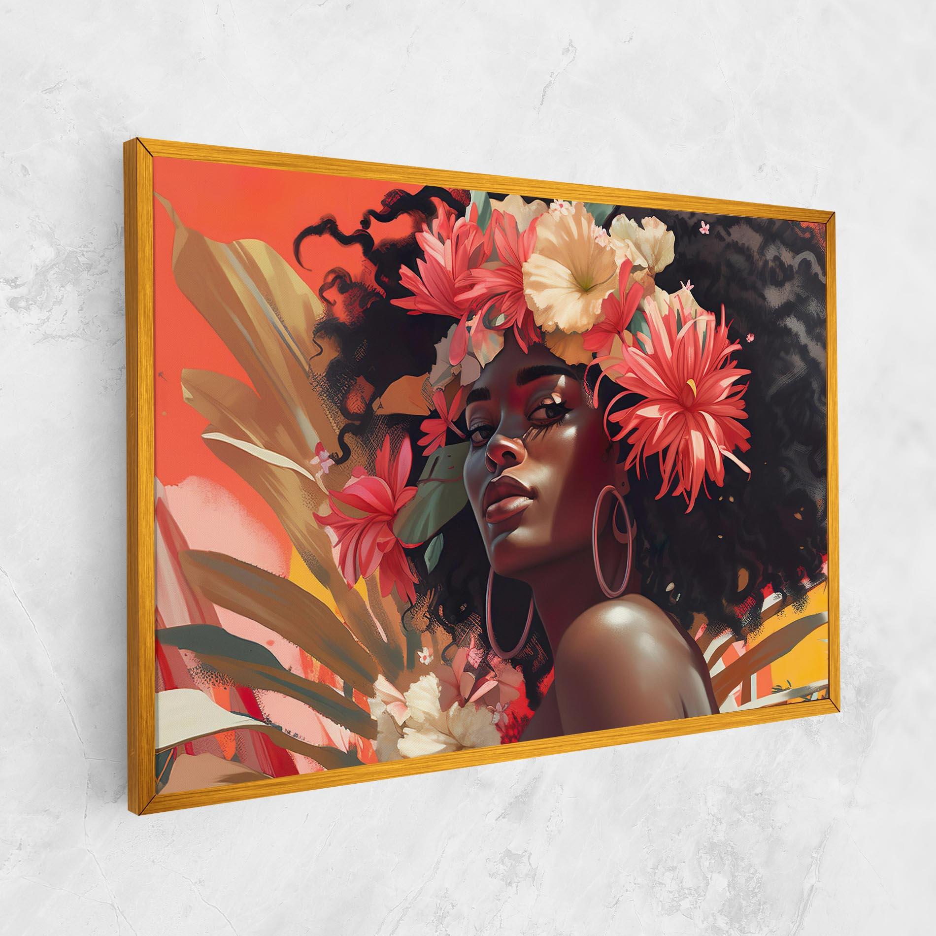 Tablou Canvas African Flower Woman mockup 1