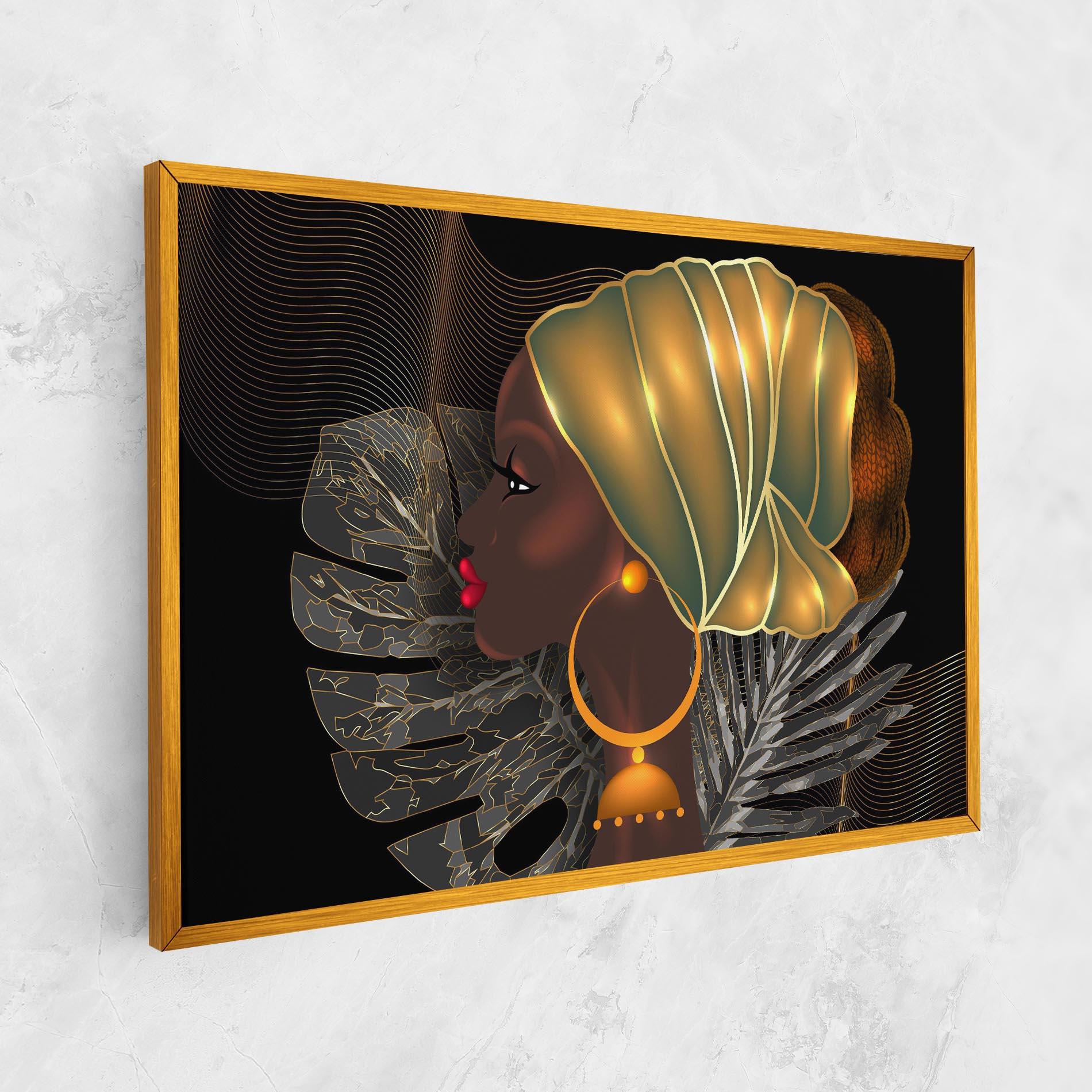 Tablou Canvas African Gold Leaf mockup 1