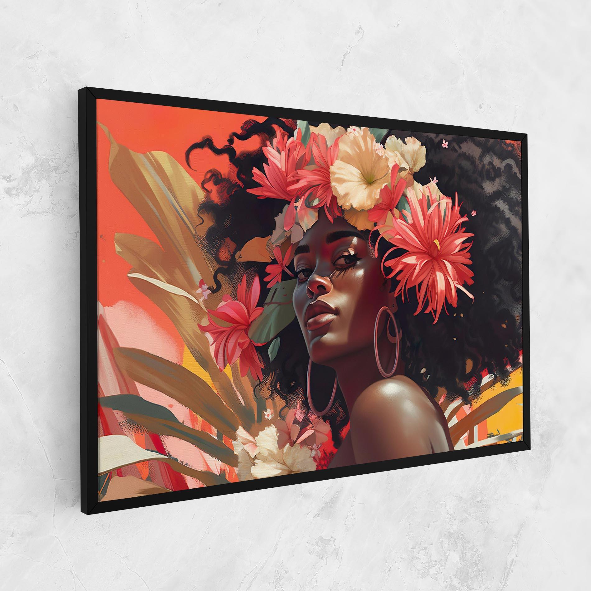 Tablou Canvas African Flower Woman mockup 1