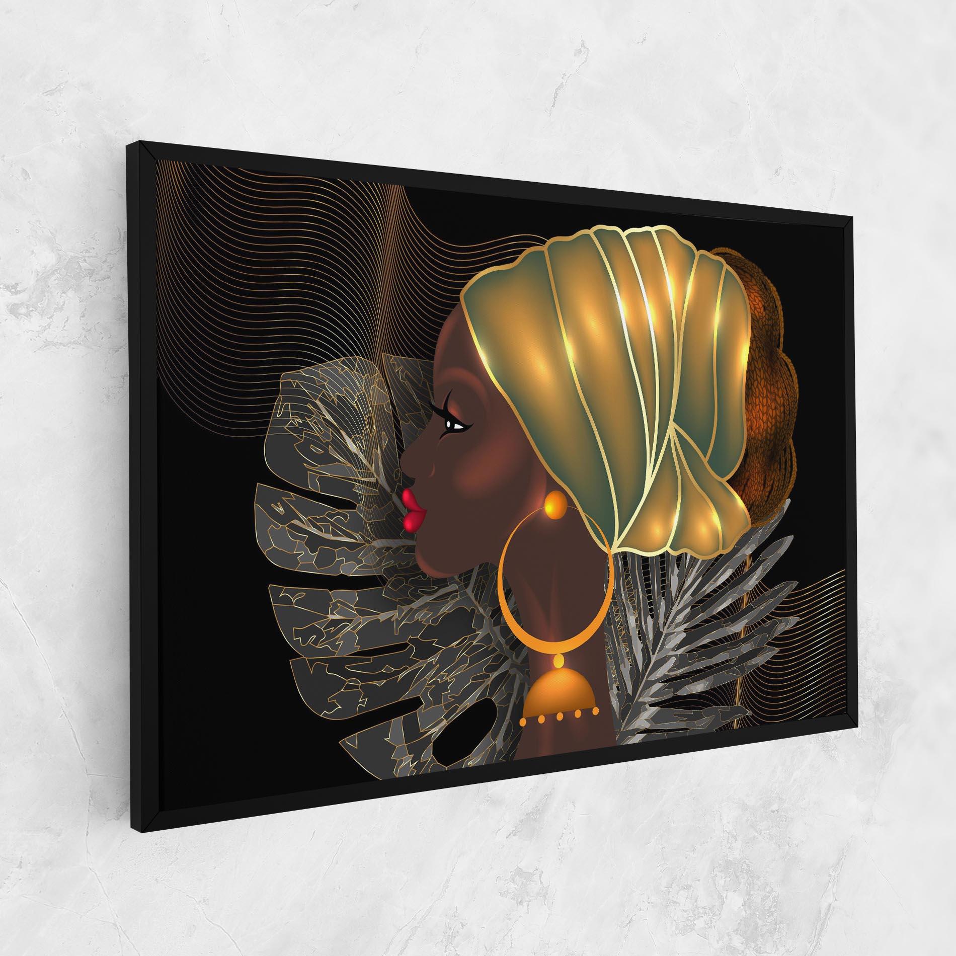Tablou Canvas African Gold Leaf mockup 1